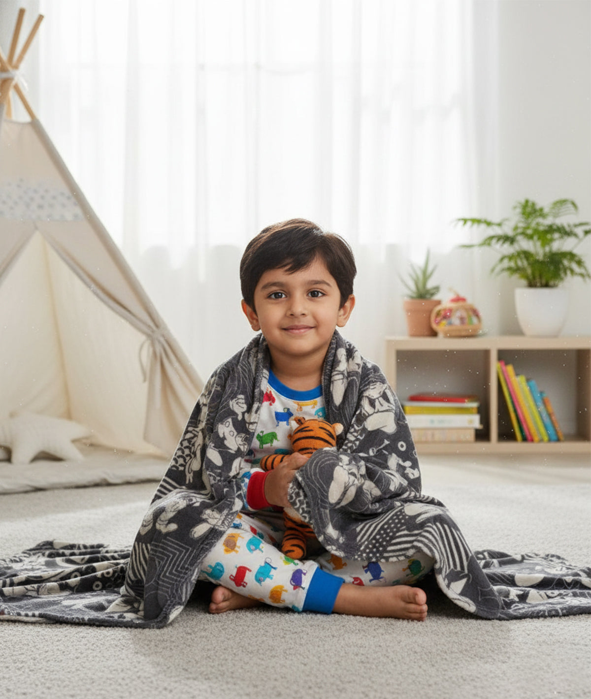 Mickey and Friends Club Fun Disney Cotton Knitted Single Bed Ac Blanket For Kids  to Use In All Seasons (4 to 14 Years for kids)