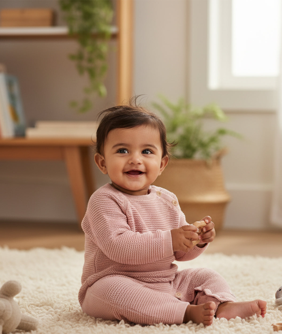 Minnie Mouse Romper for Newborn Babies in Pink Pearl Color