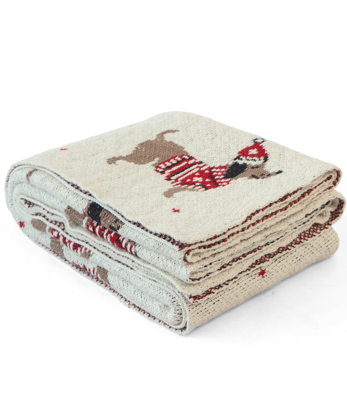 Yule Dog Natural 100% Cotton Knitted All Season AC Throw Blanket