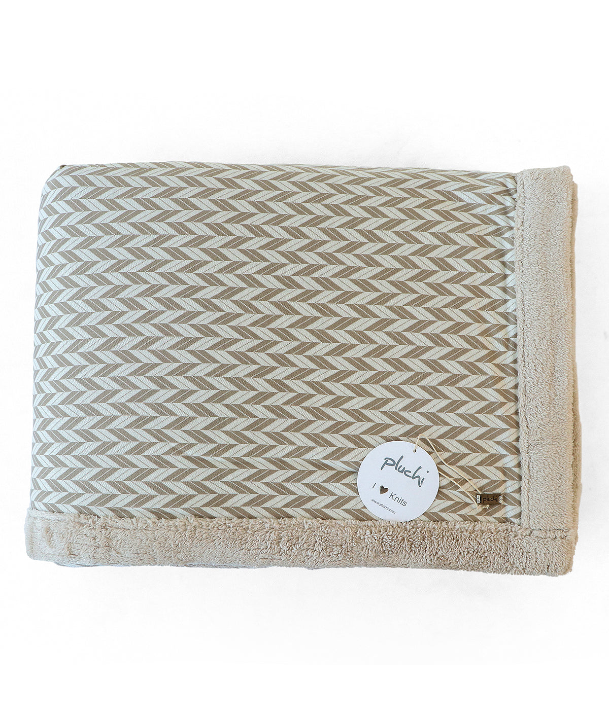 Eleanore Front Cotton Knitted With Fau Fur Back Double Bed Blanket (Stone & Natural)