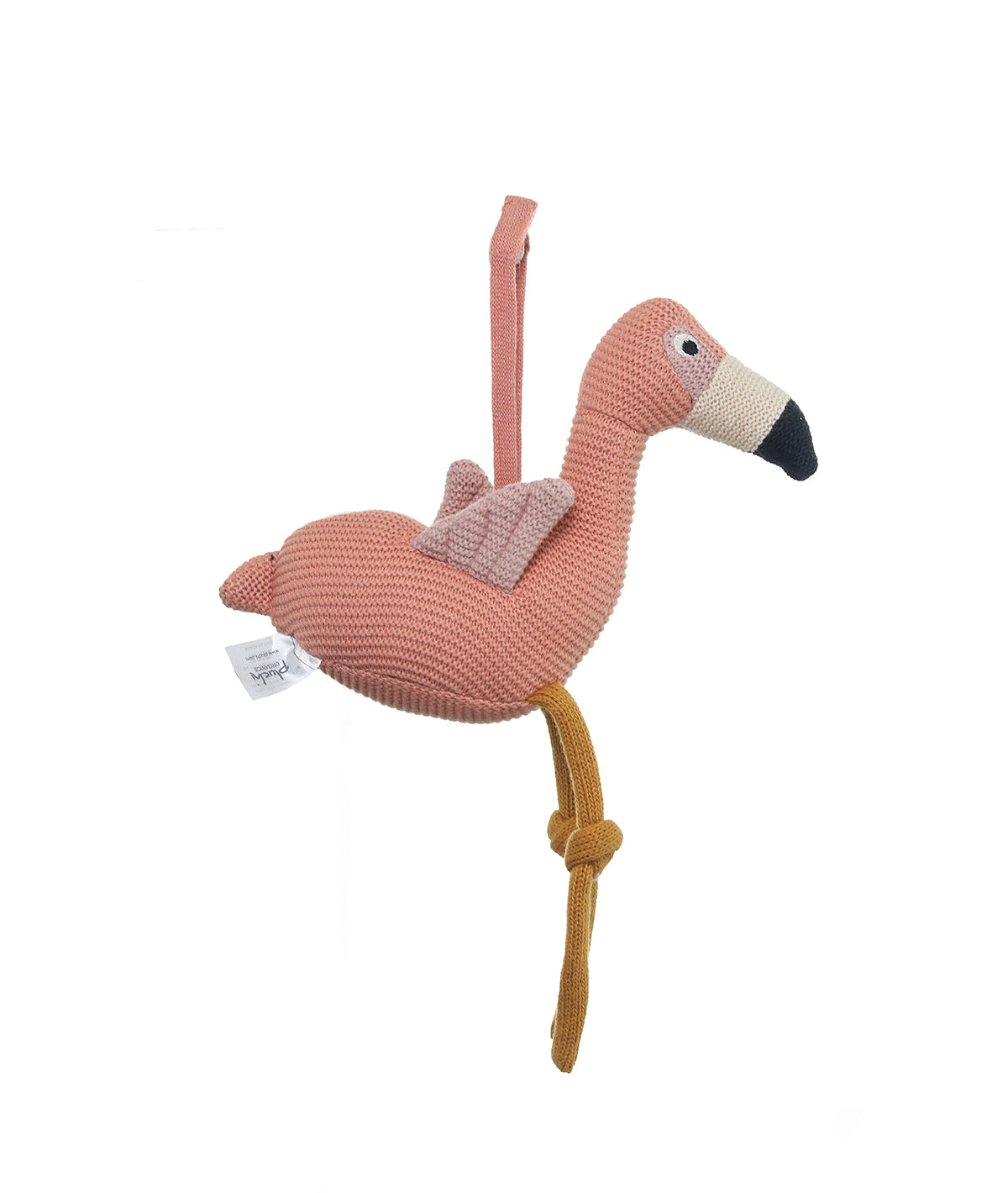 Flamingo Cotton Knitted Stuffed Soft Toy (Coral)