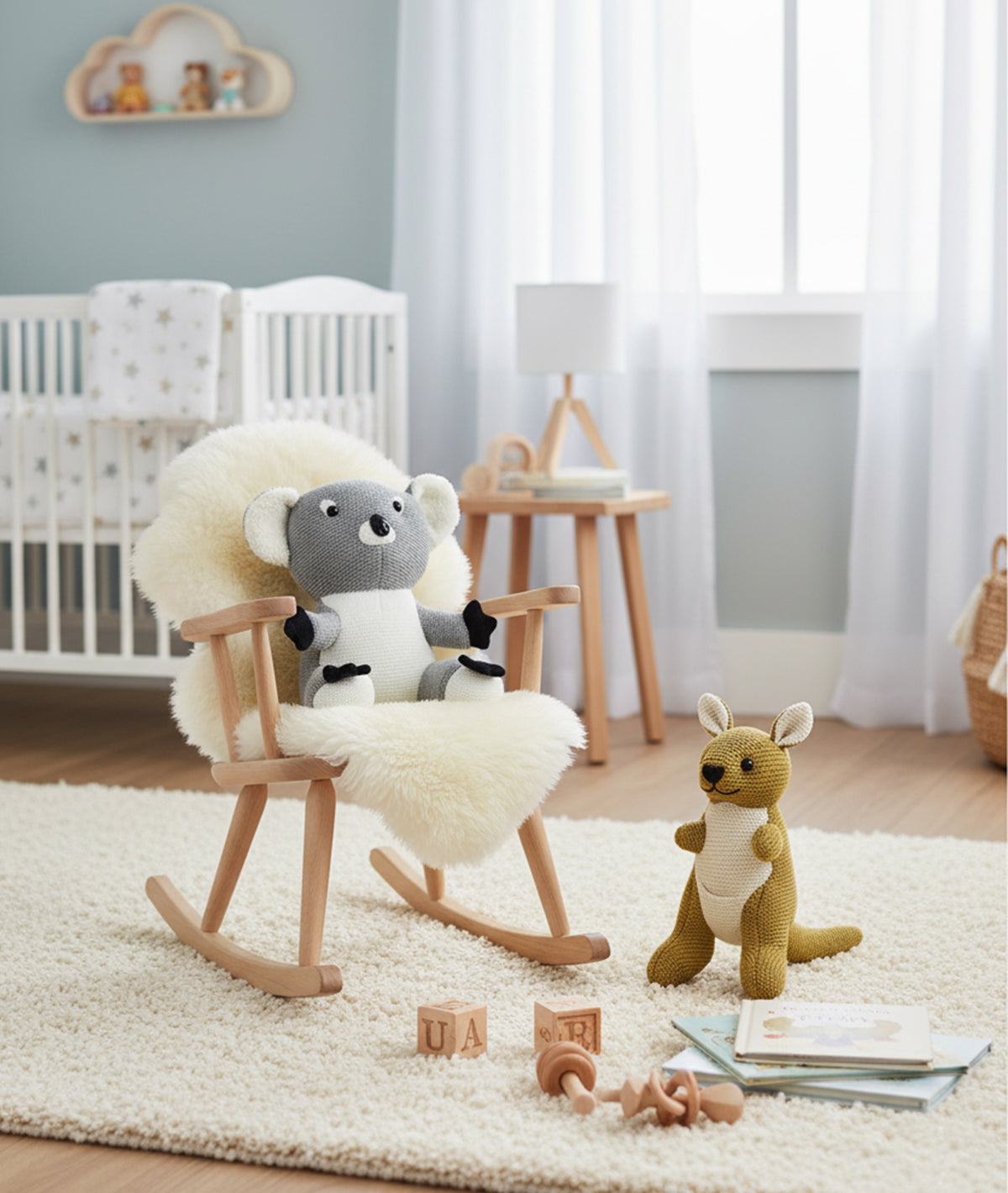 Koala and Kangaroo Buddies Cotton Knitted Stuffed Soft Toys Combo Set (2 pcs)