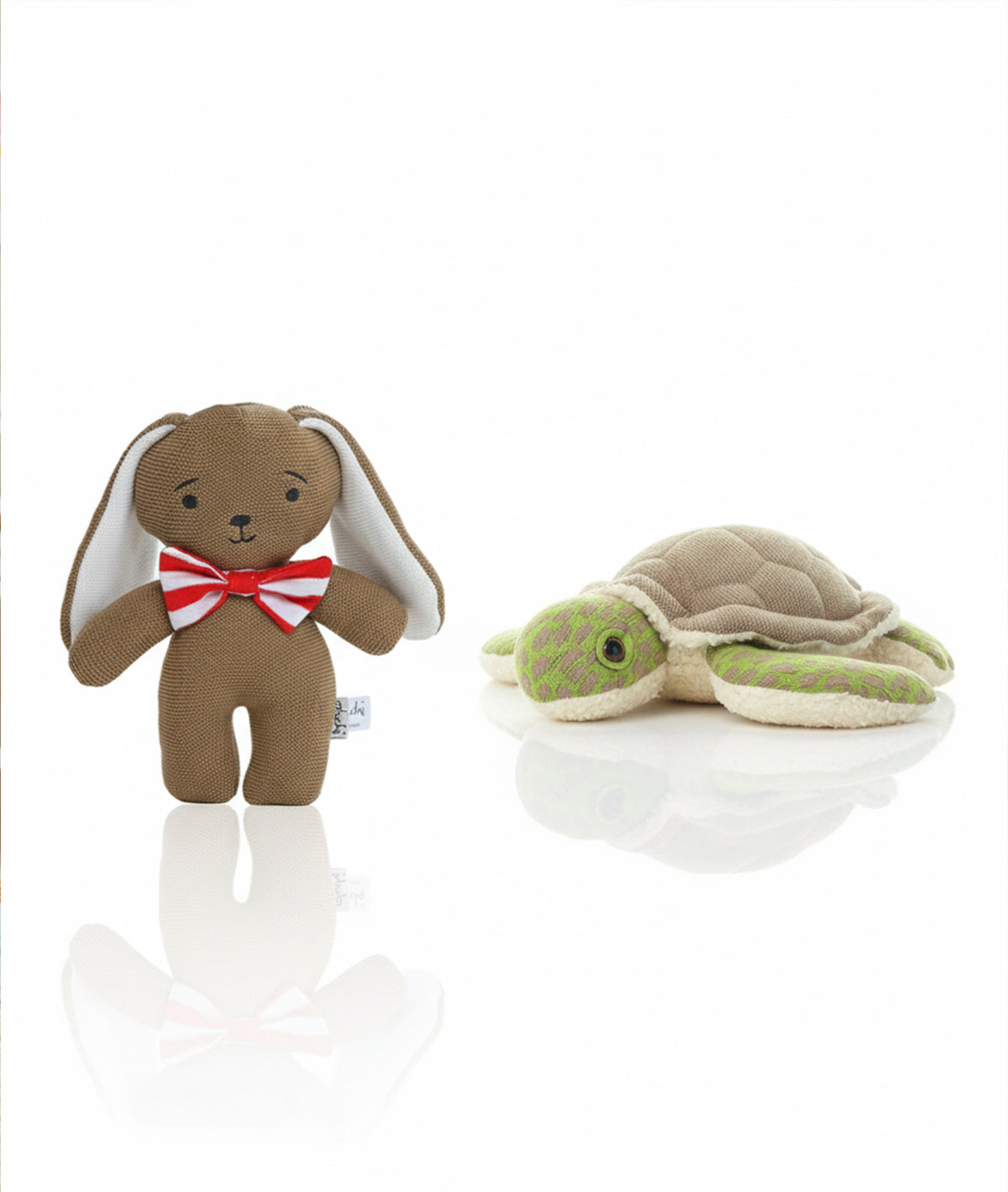 Tortoise with Mr. Bunny Cotton Knitted Stuffed Soft Toys Combo Set (2 pcs)