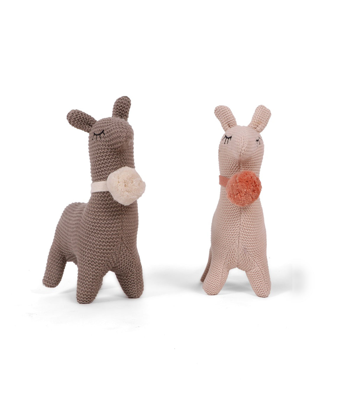 Sweet Llama Cotton Knitted Stuffed Soft Toys Combo Set (2 pcs)