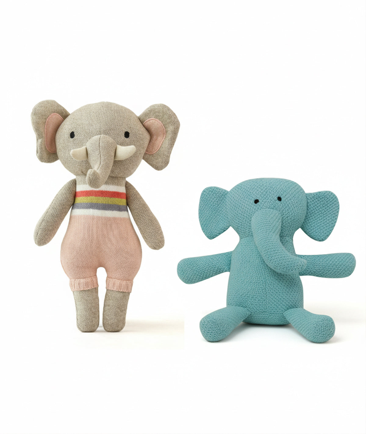 Ellie Ganesha Cotton Knitted Stuffed Soft Toys Combo Set (2 pcs)