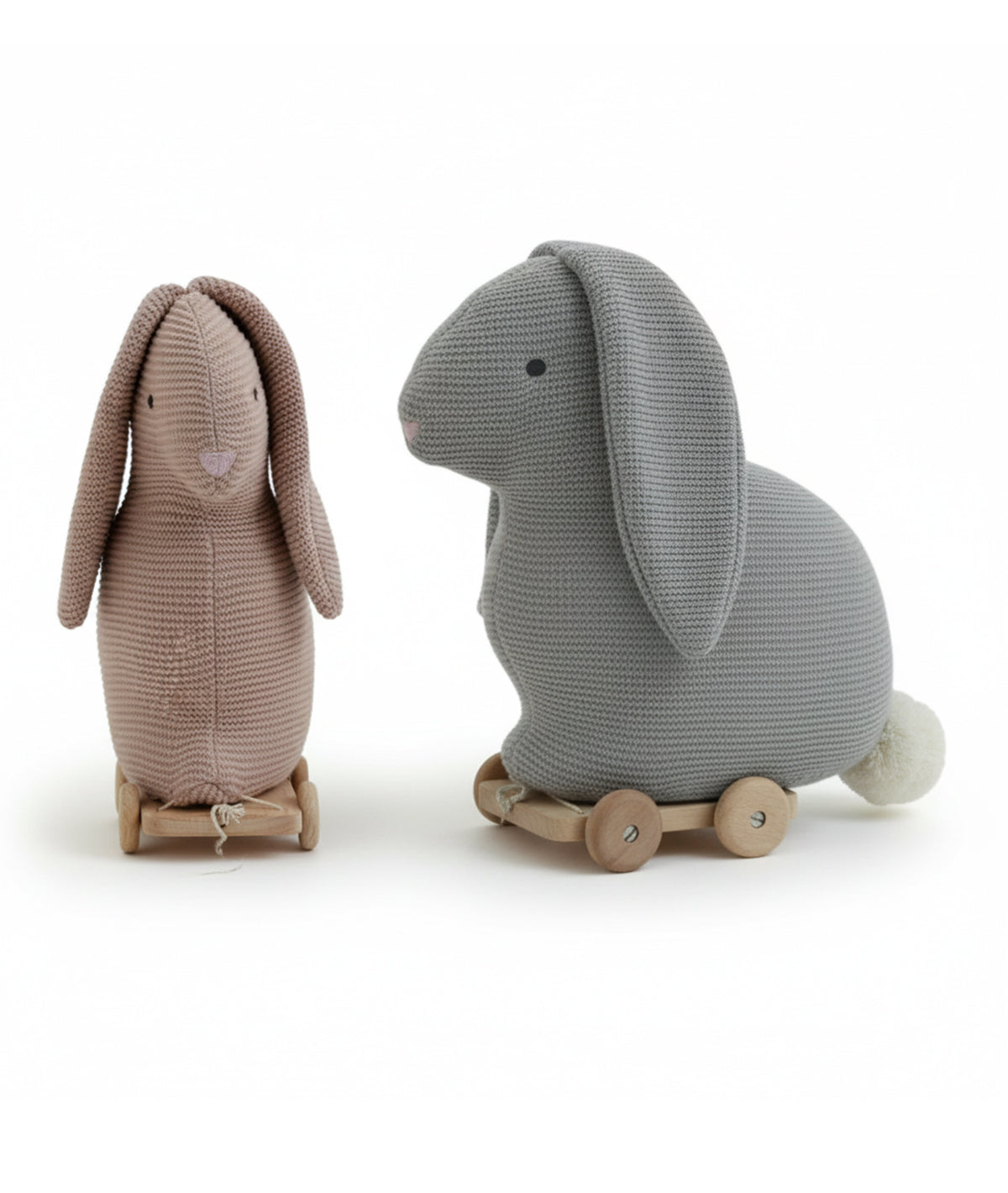 Push & Pull Bunnies Cotton Knitted Stuffed Soft Toys Combo Set (2 pcs)