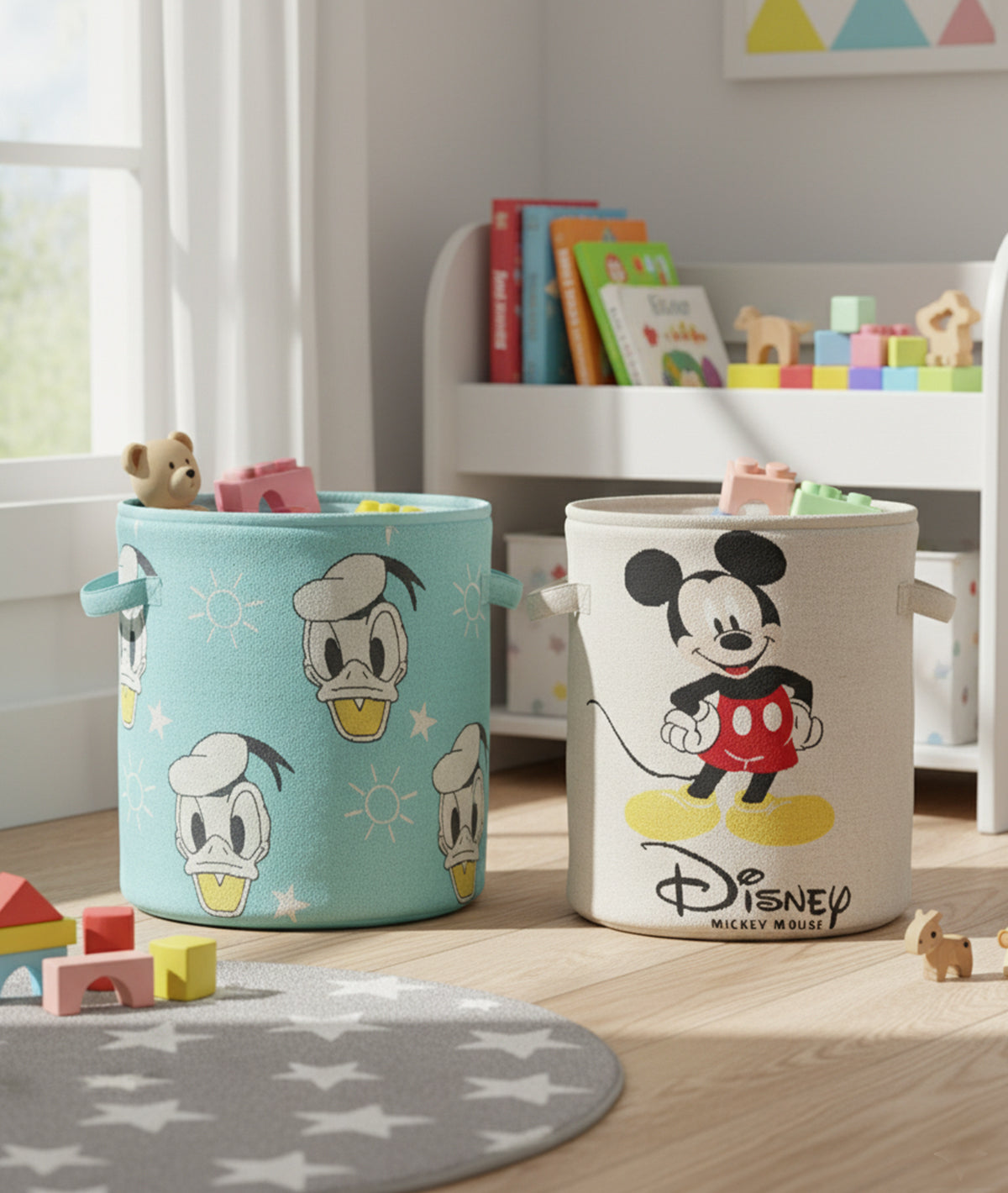 Mickey with Donald Cotton Knitted Large Kids Baskets Combo Set (2 pcs)