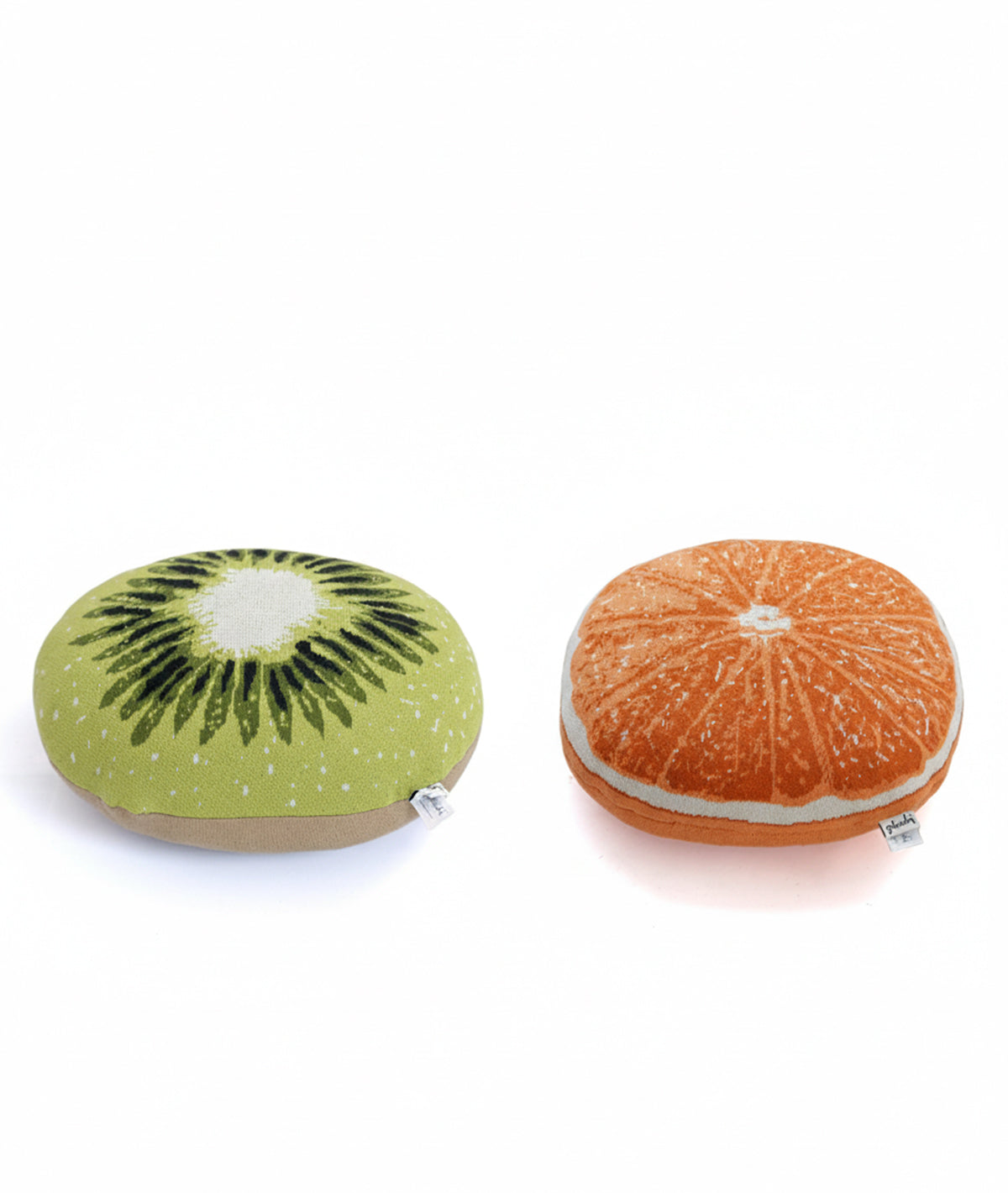 Tutti Frutti Cotton Knitted Shaped Cushion Pillow Combo Set (2 pcs)