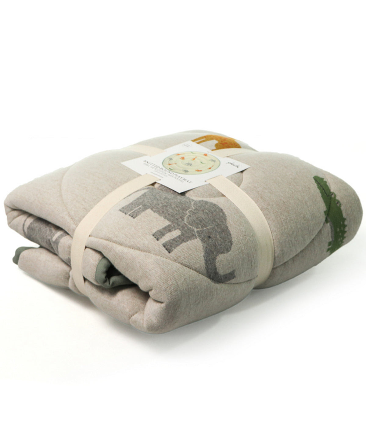 Wild Safari Natural Multi Cotton Knitted Quilted Playmet for Babies