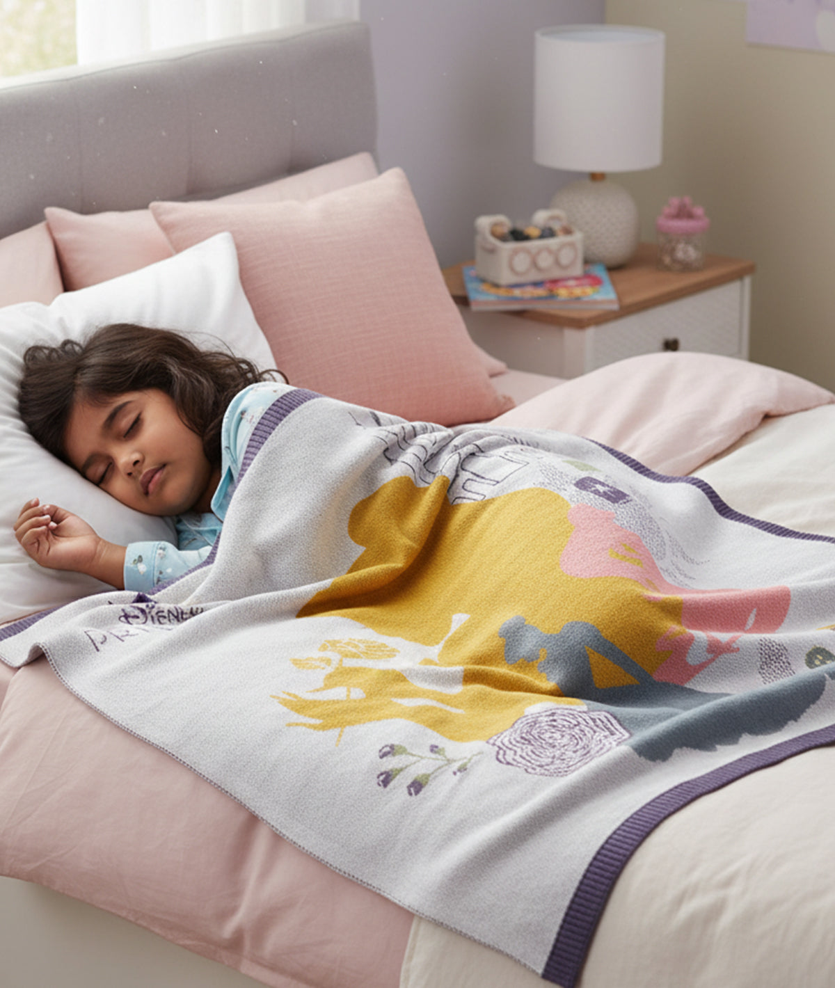 Disney Princess Frozen Cotton Knitted Ac Blanket For Baby / Infant / New Born For Use In All Seasons