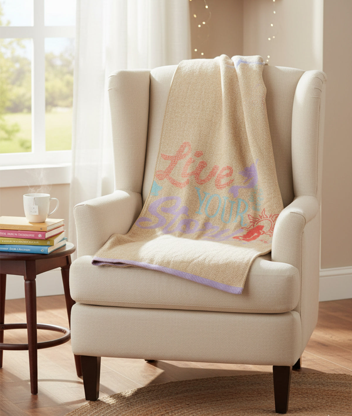 Live Your Story Princess Cotton Knitted Throw / Ac Blanket For Kids For Use In All Seasons