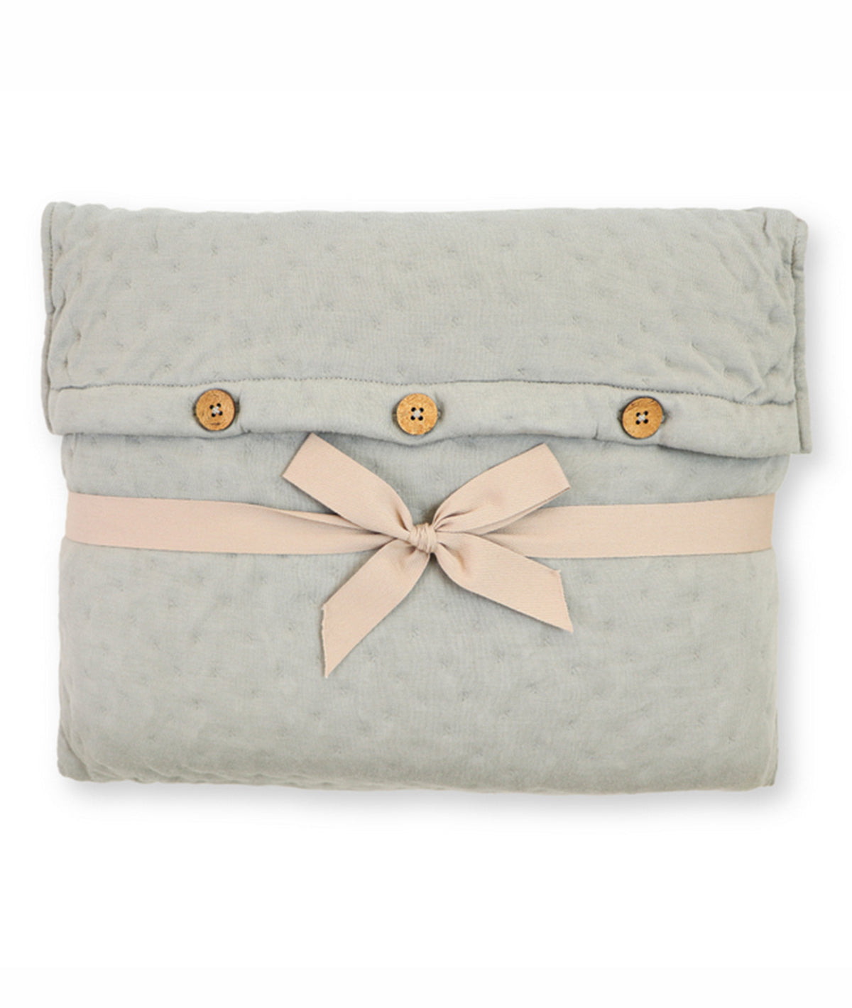 Hazel Nimbus Cloud & Alice Blue Cotton Knitted Single Bed AC Quilted Blanket
