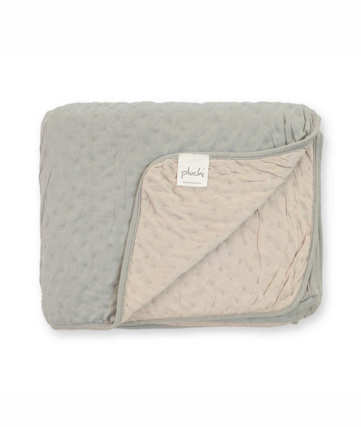 Hazel Nimbus Cloud & Alice Blue Cotton Knitted Single Bed AC Quilted Blanket