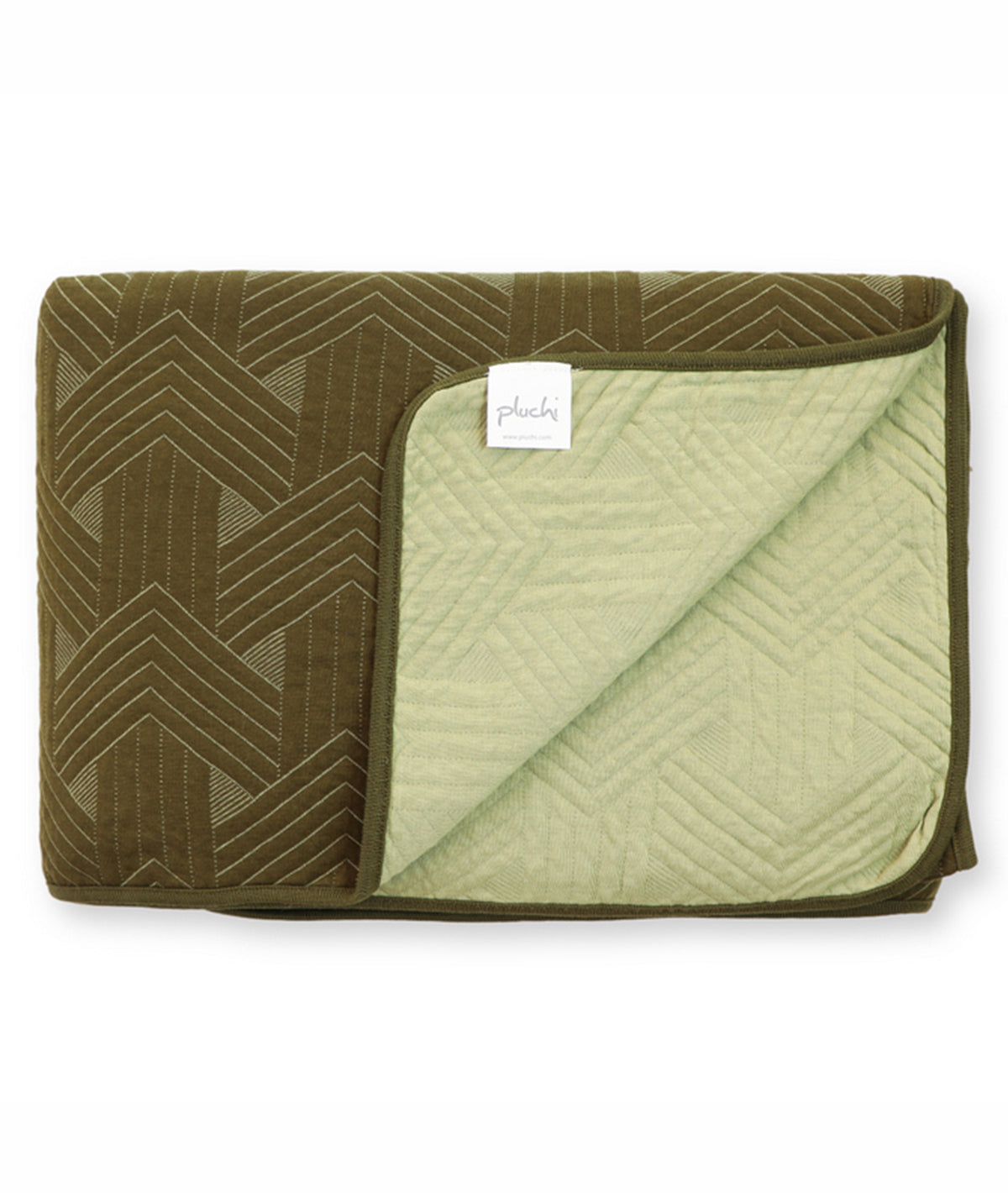 Praquet Olive & Scenic Green Cotton Knitted Single Bed AC Quilted Blanket