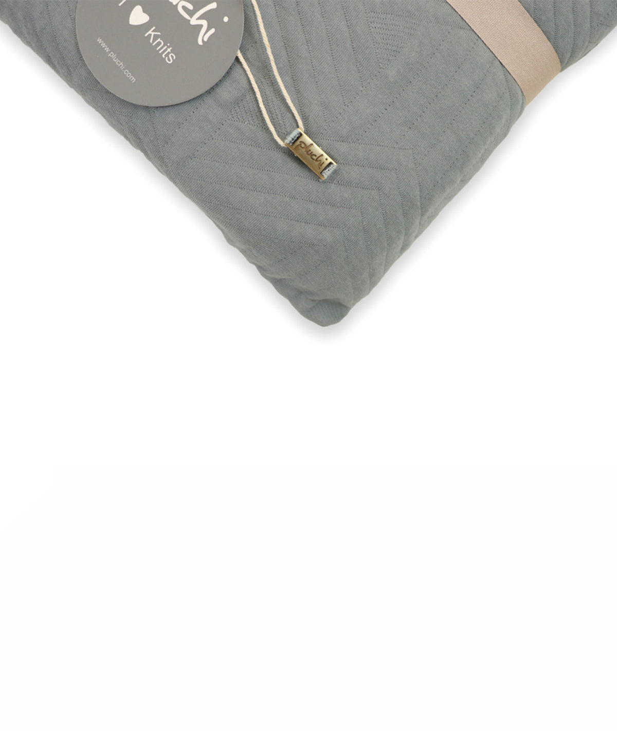 Praquet Cool Grey & Blue Grey Cotton Knitted Single Bed AC Quilted Blanket