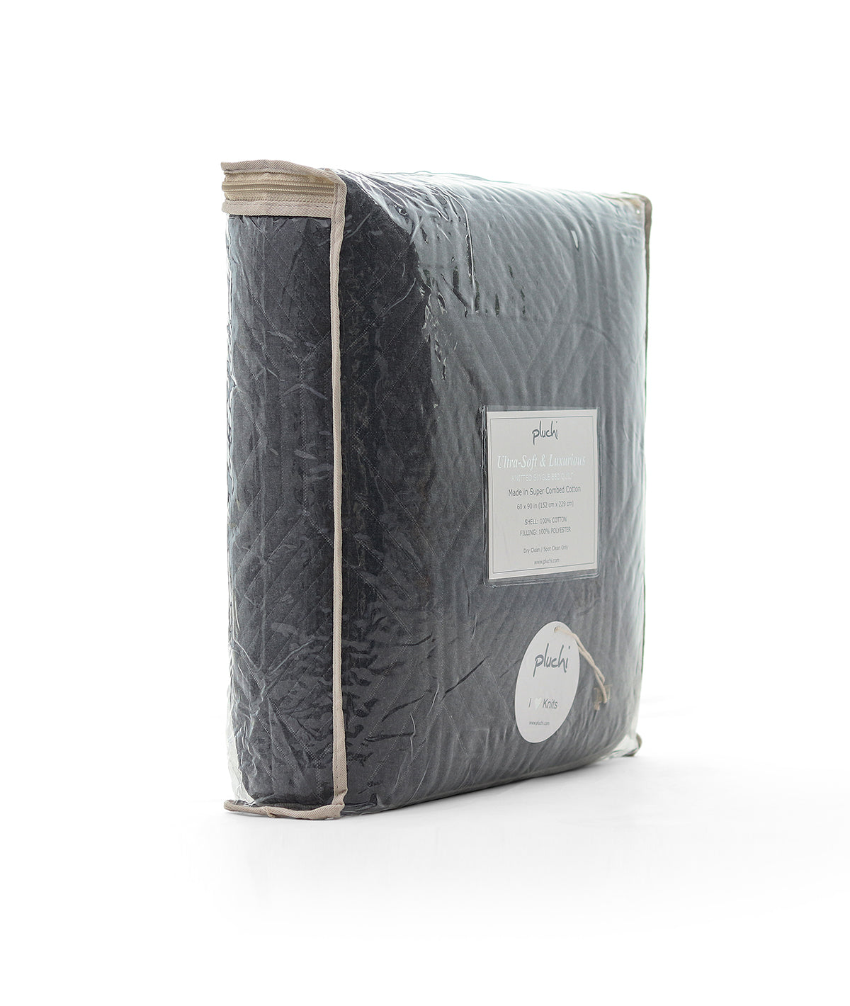Arthur Single Bed Quilted Blanket (Dark Grey Melange & Light Grey Melange)(152cm x 228cm)