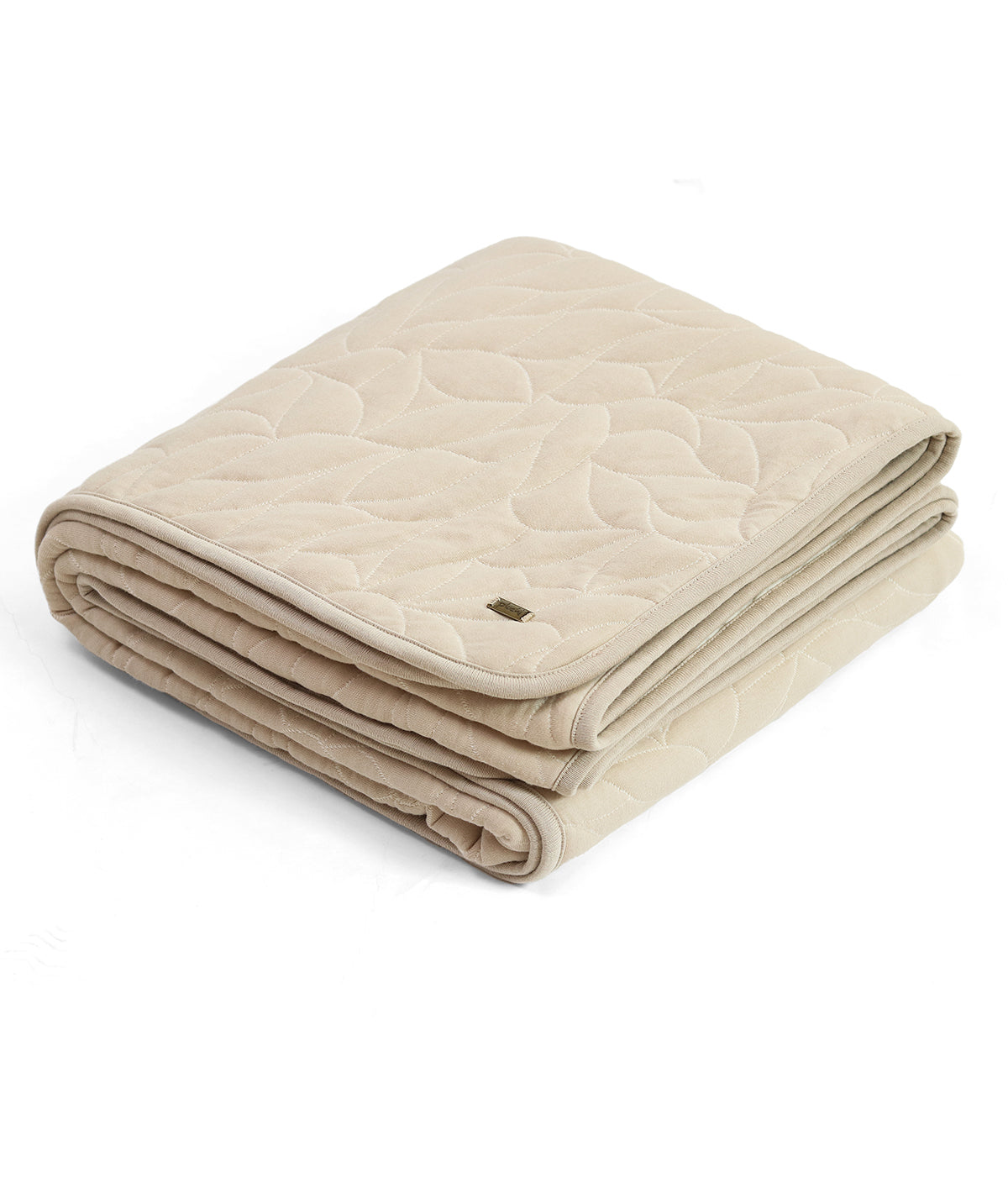 Garden Beauty Cotton Knitted Single Bed Dohar / Quilt (Pale Whisper & Natural)
