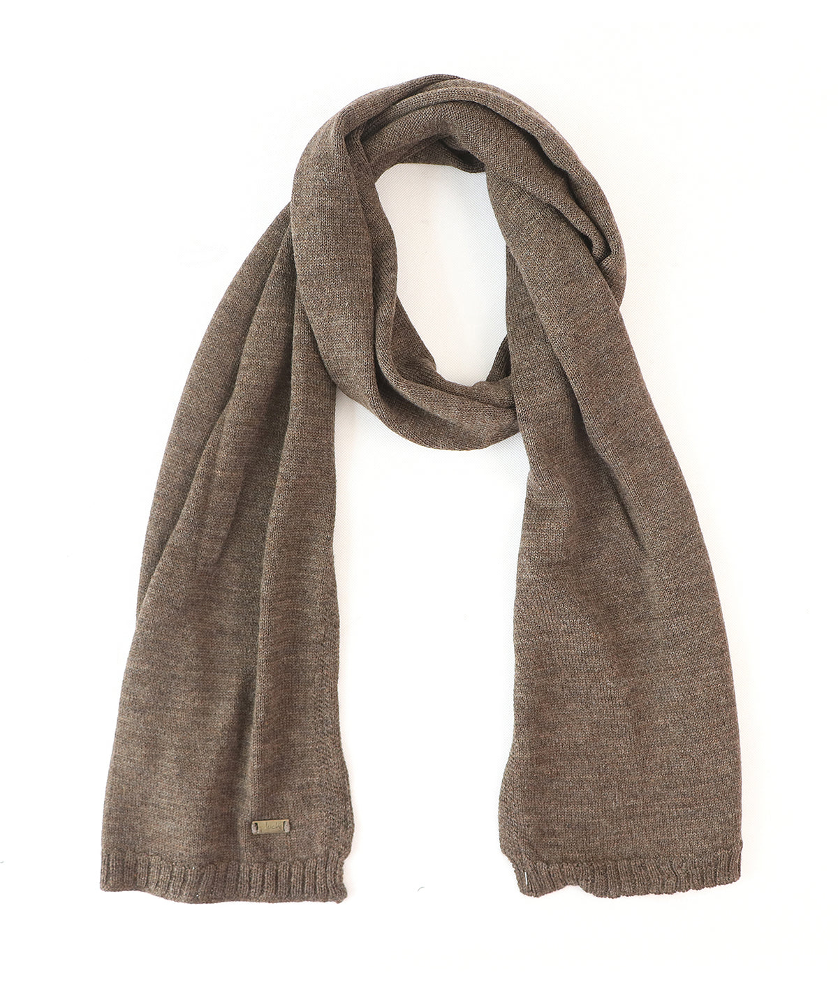 Jersey Knit Pure Merino Wool Scarf (Dark Brown Melange)