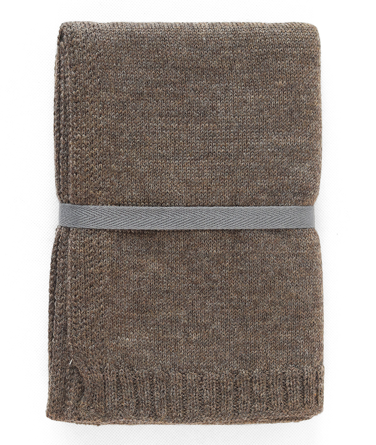 Jersey Knit Pure Merino Wool Scarf (Dark Brown Melange)