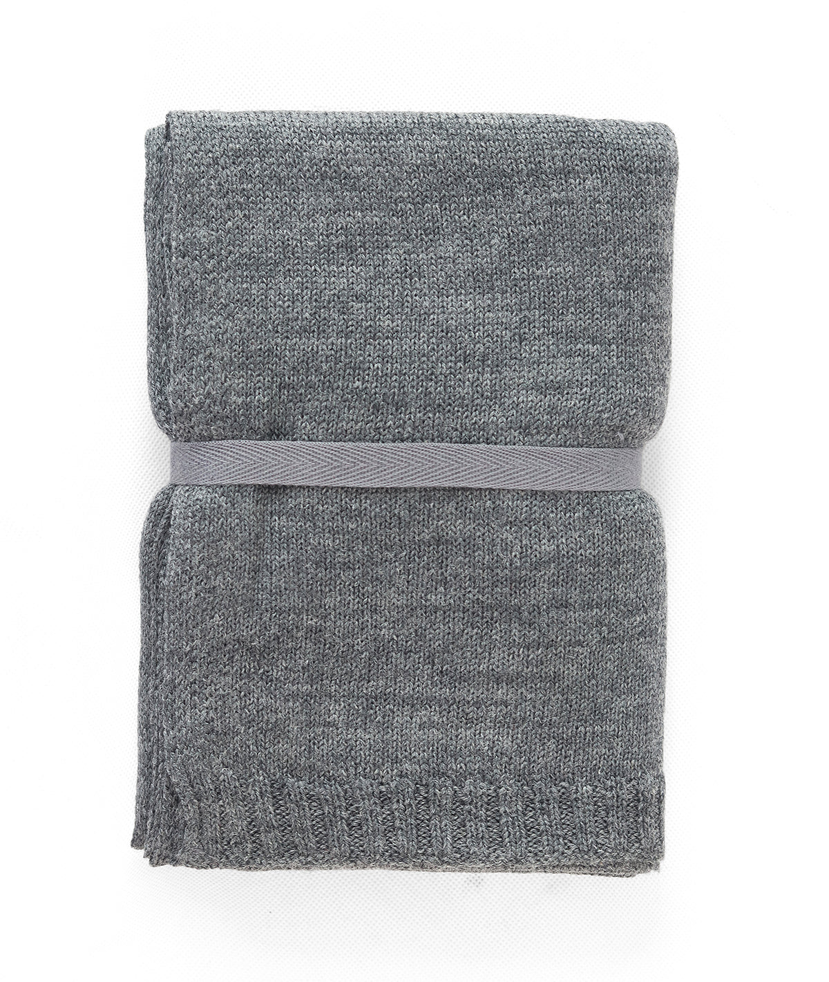 Transfer Knit Pure Merino Wool Scarf (Charcoal Grey)