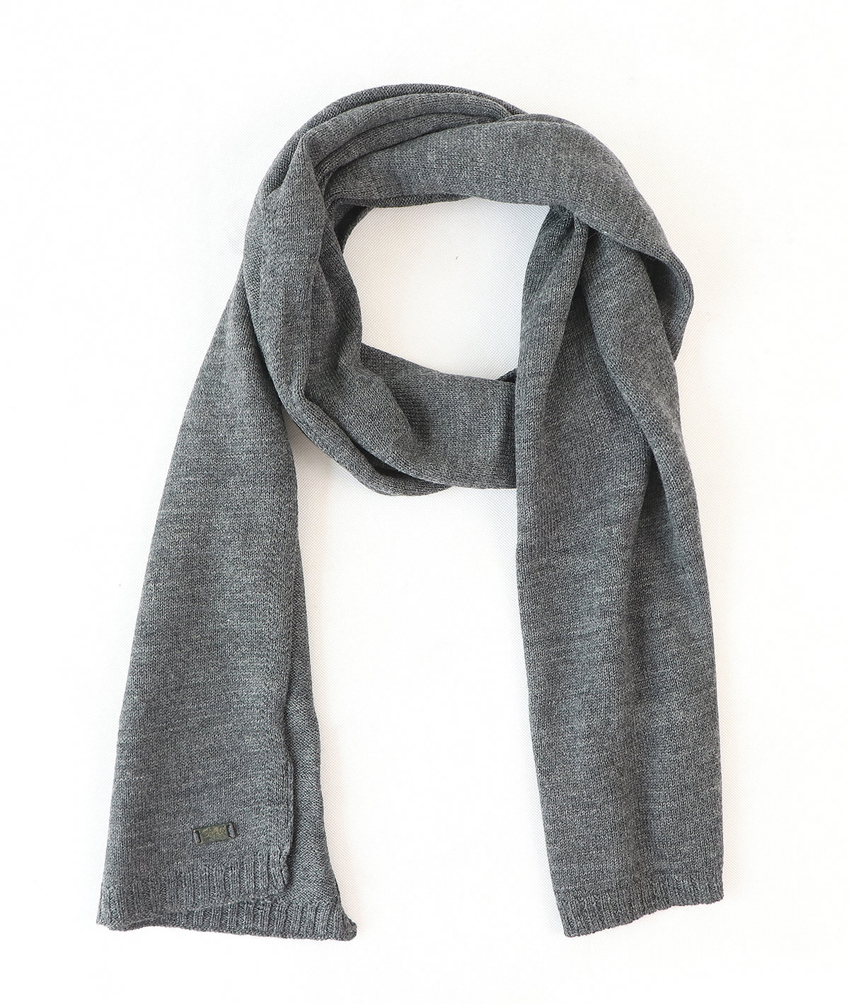 Transfer Knit Pure Merino Wool Scarf (Charcoal Grey)