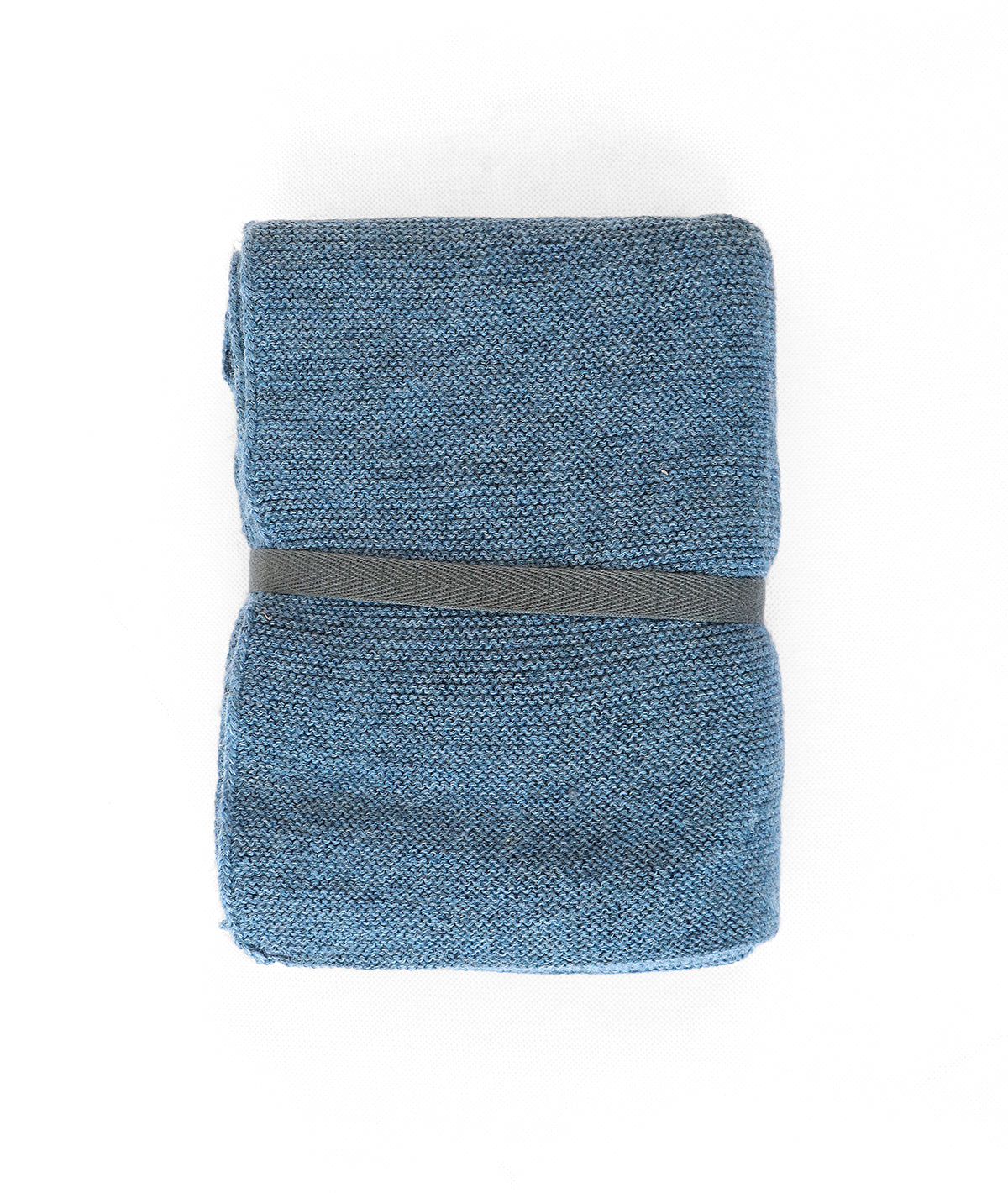 Transfer Knit Pure Merino Wool Scarf (Blue Mix)