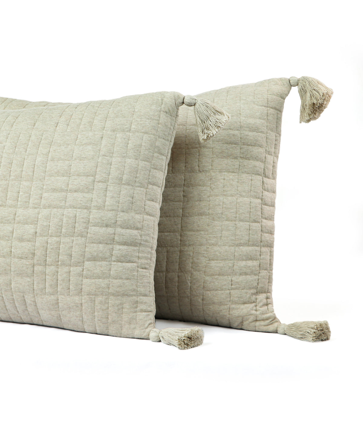 Jamie Beige Melange with Natural dyed 100% Cotton Knitted With Polyester Filled King Size Bed Cover With 2 Pillow Covers (Set of 3Pcs)