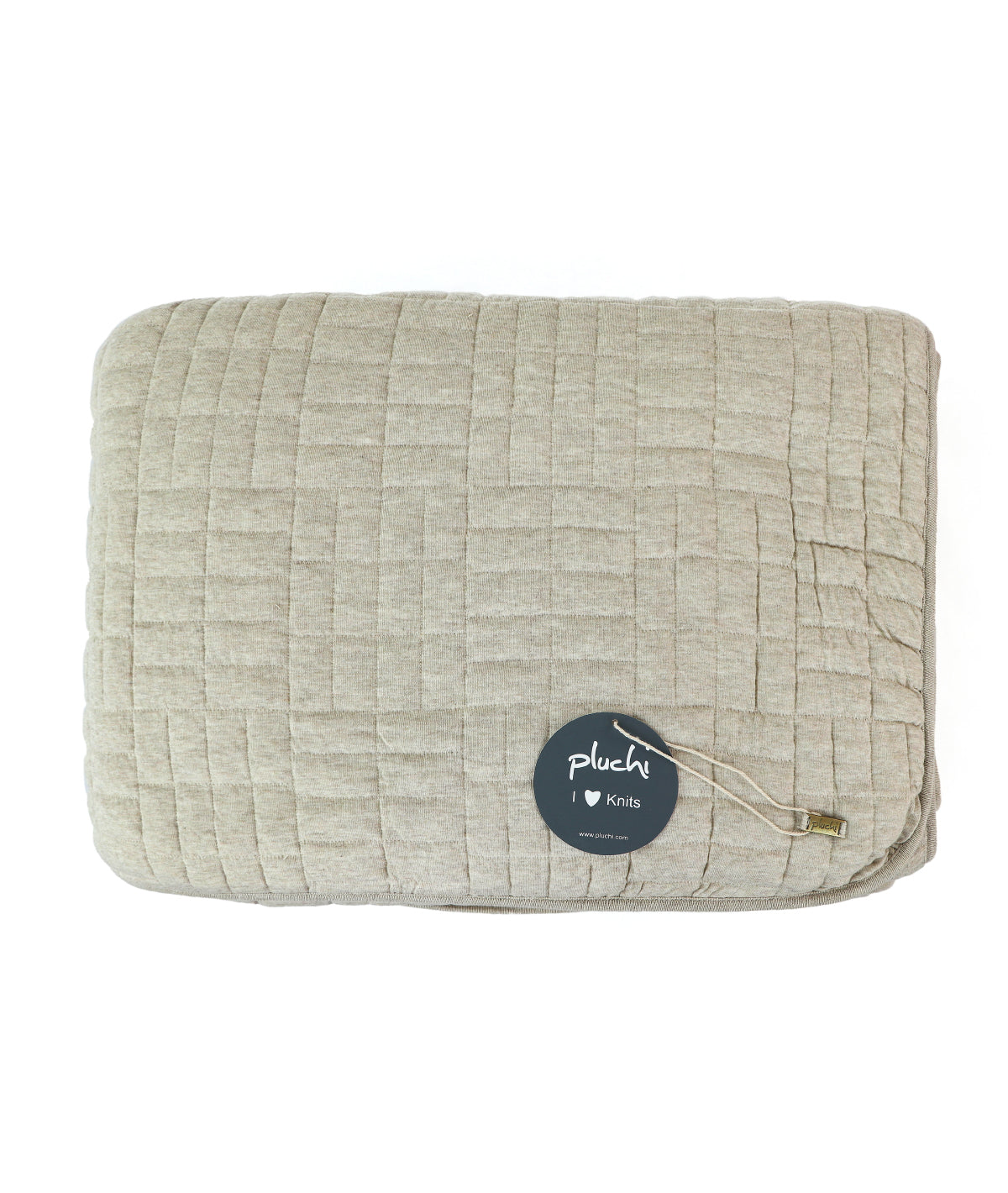 Jamie Beige Melange with Natural dyed 100% Cotton Knitted With Polyester Filled King Size Bed Cover With 2 Pillow Covers (Set of 3Pcs)