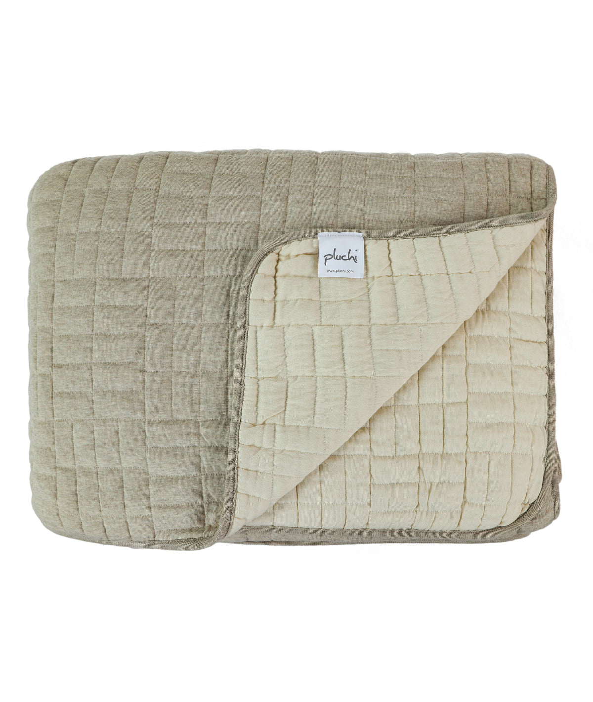 Jamie Beige Melange with Natural dyed 100% Cotton Knitted With Polyester Filled King Size Bed Cover With 2 Pillow Covers (Set of 3Pcs)