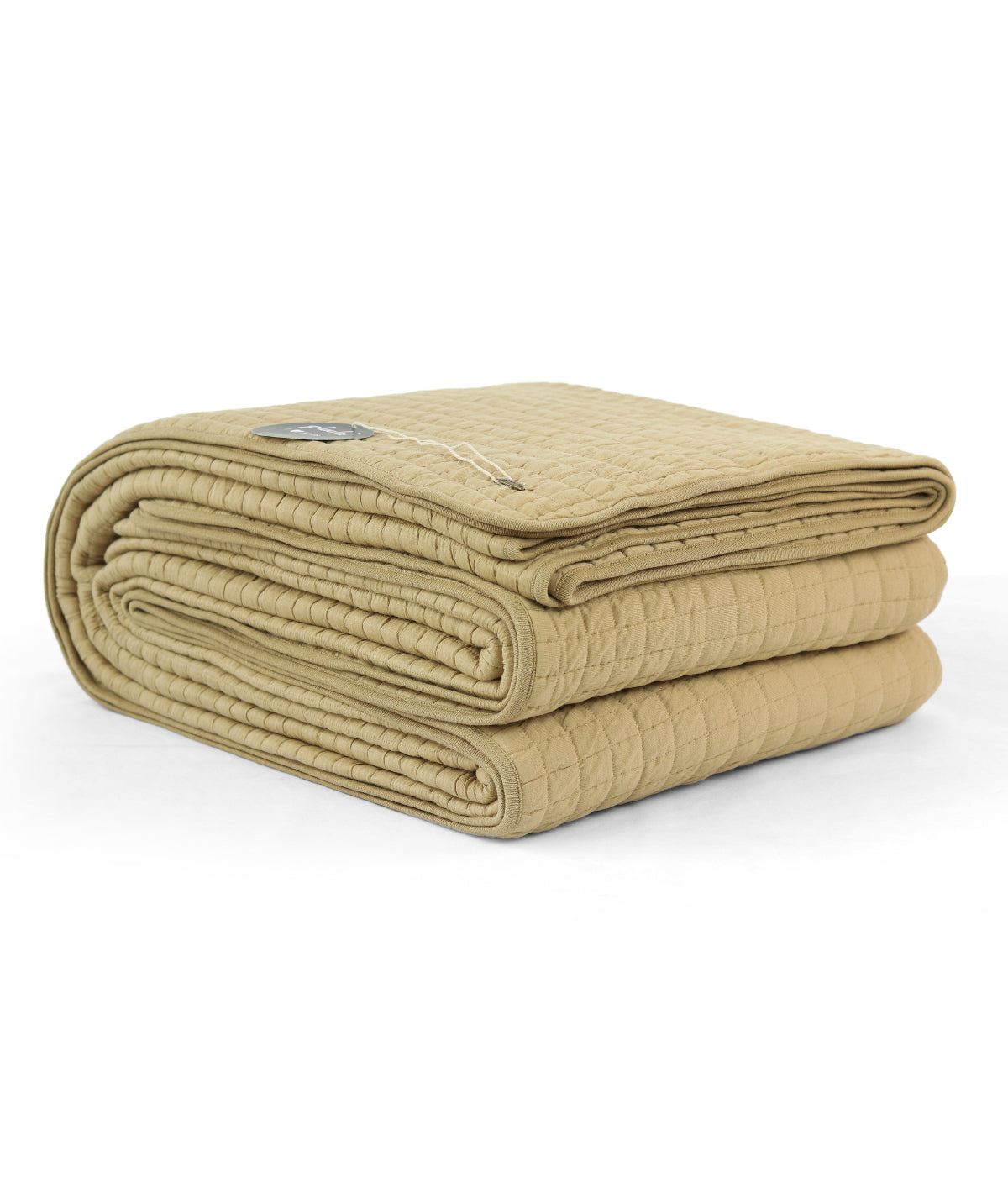 William Champagne 100% Cotton Knitted With Polyester Filled King Size Bed Cover With 2 Pillow Covers and 3 Cushion Covers (Set Of 6)