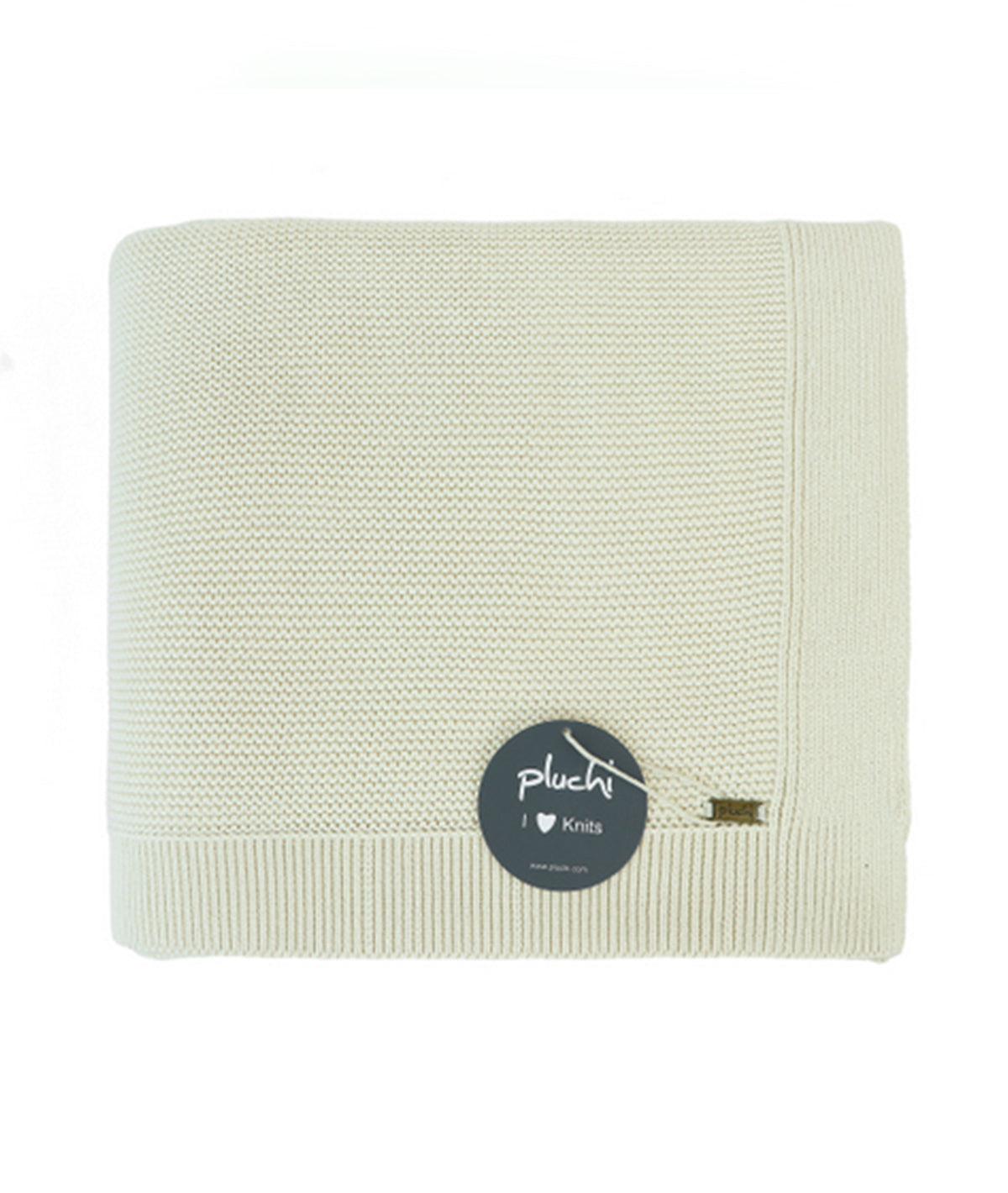 Transfer Knit Cotton Knitted AC blanket / Dohar for Round the Year Use in Natural Color  (152 cm x 228 cm)
