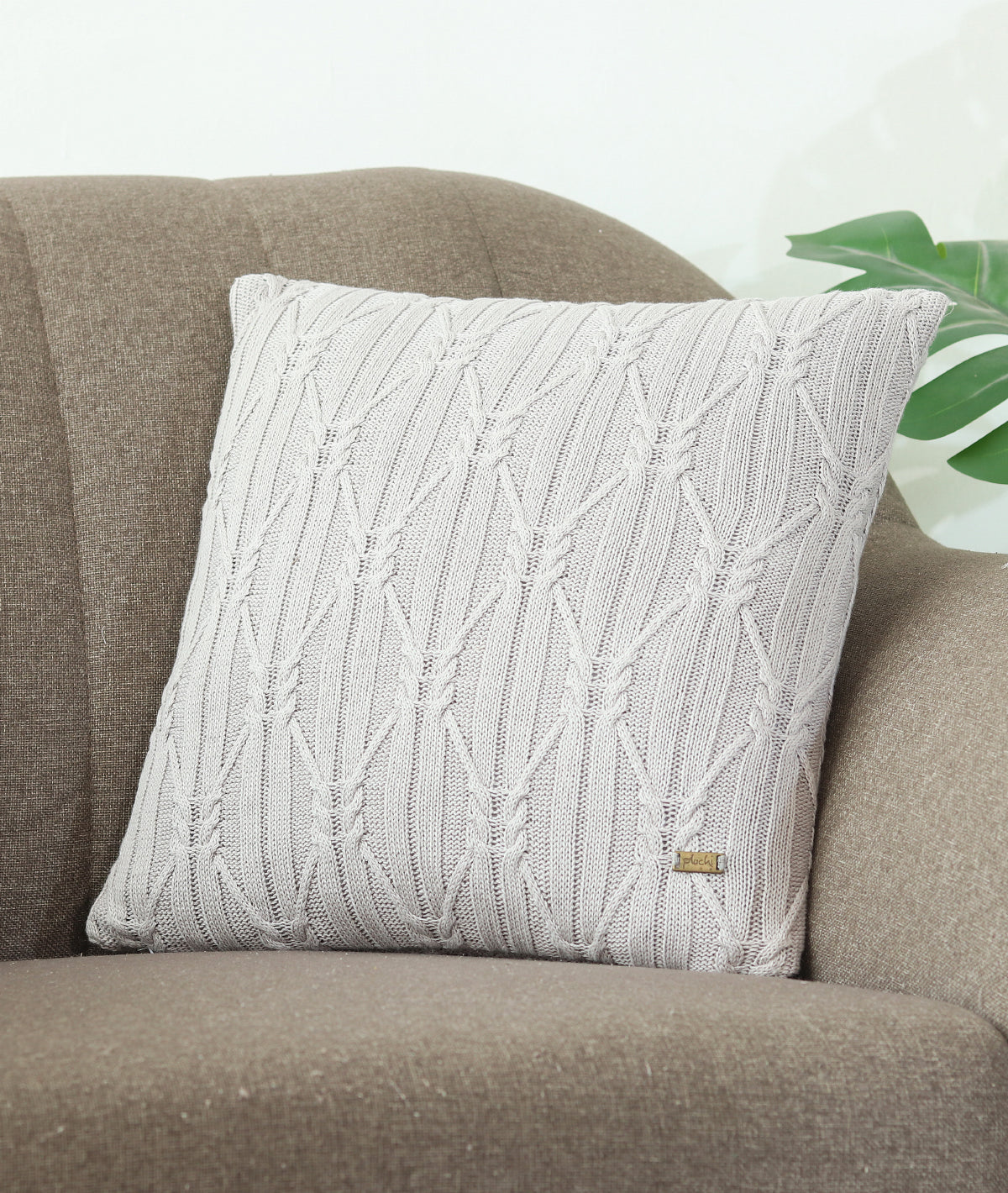 Holly Nimbus Cloud Cotton Knitted Decorative 16 X 16 Inches Cushion Cover