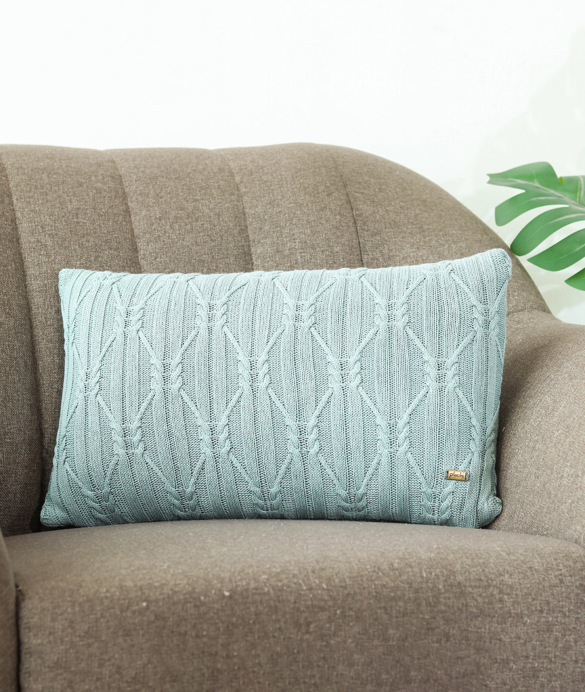 Holly Dull Blue Decorative 12 X 20 Inches Cushion Cover