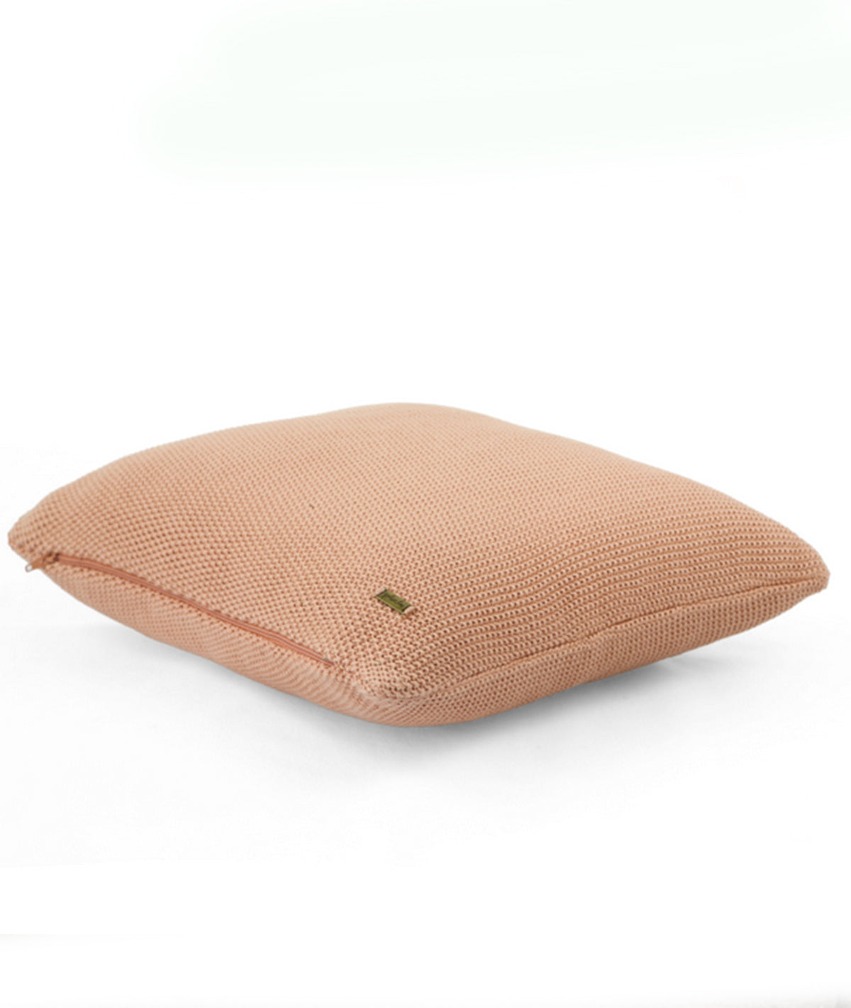 Mini Moss Knit Dusty Coral Cotton Knitted Decorative 16 X 16 Inches Cushion Cover