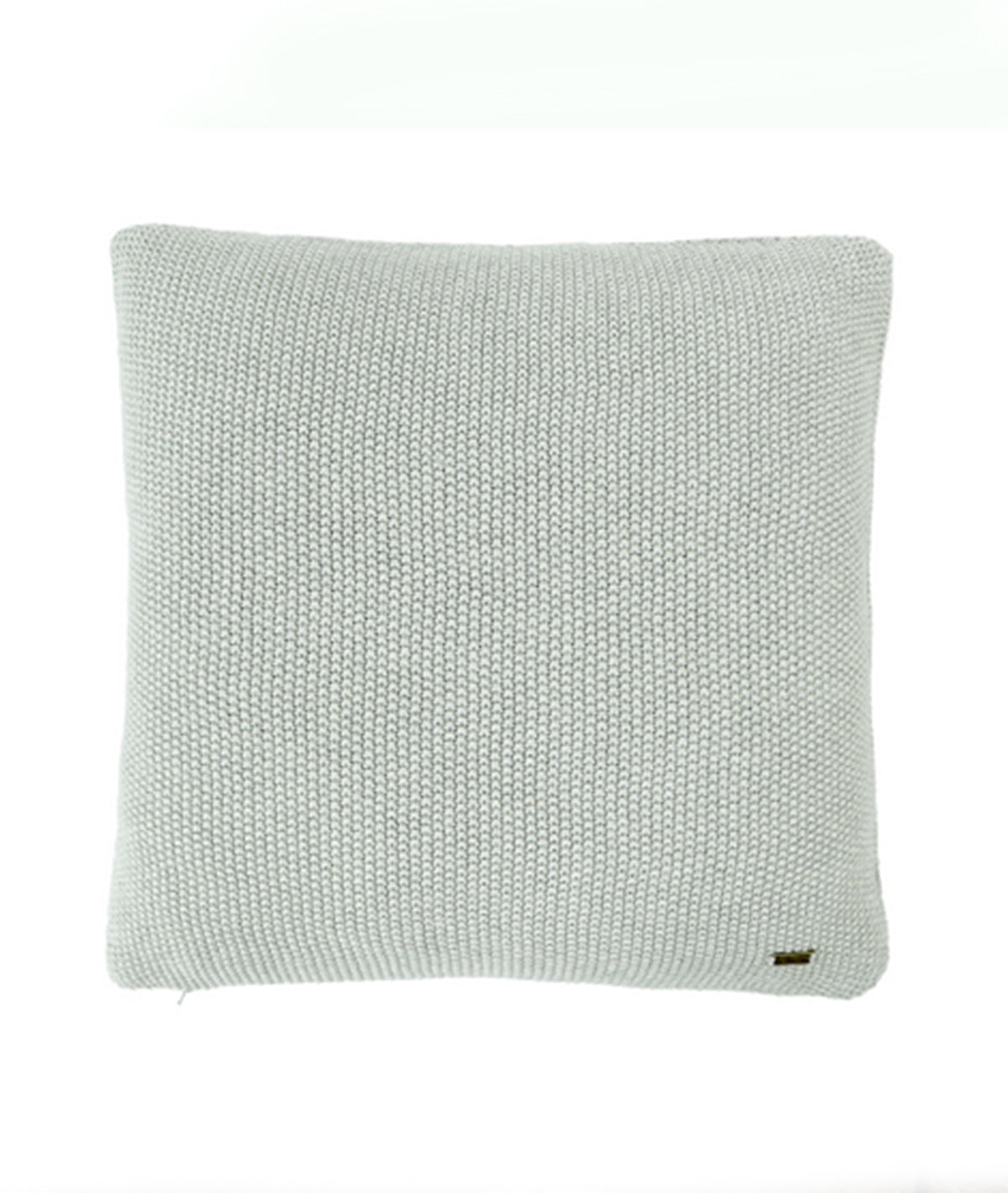 Mini Moss Knit Vanilla Grey Melange Cotton Knitted Decorative 16 X 16 Inches Cushion Cover