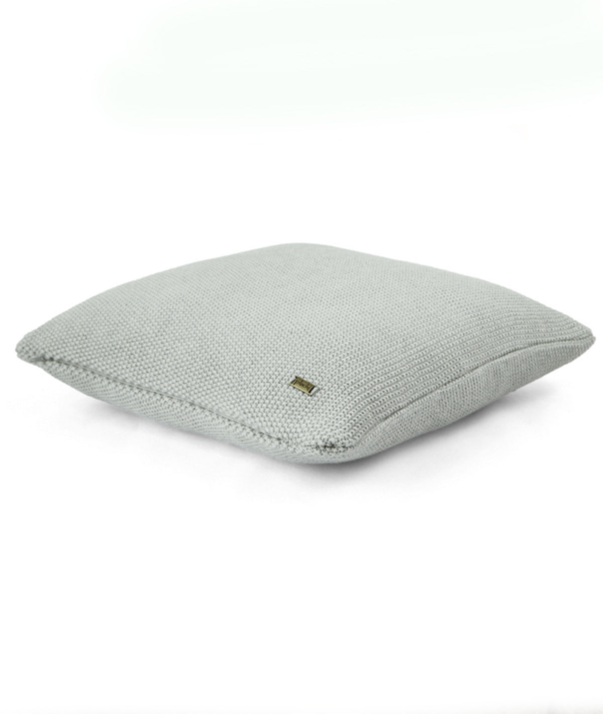 Mini Moss Knit Vanilla Grey Melange Cotton Knitted Decorative 16 X 16 Inches Cushion Cover