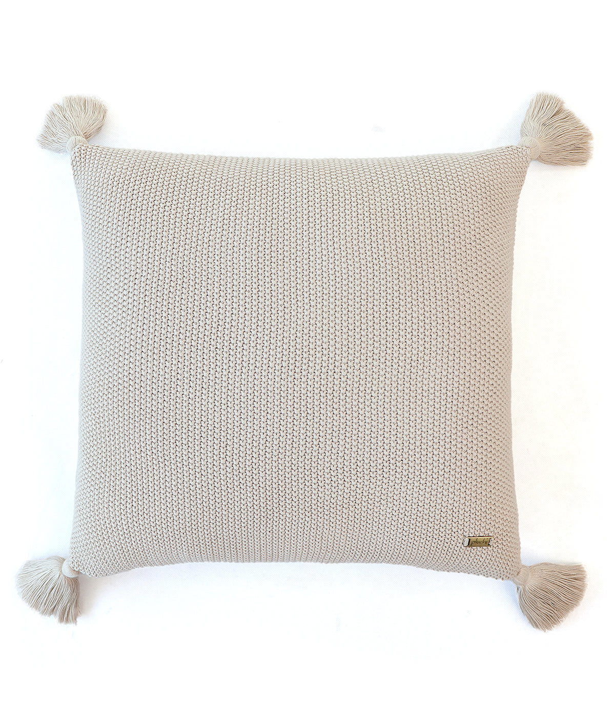 Mini Moss Knit Pale Whisper Cotton Knitted Decorative 16 X 16 Inches Cushion Cover