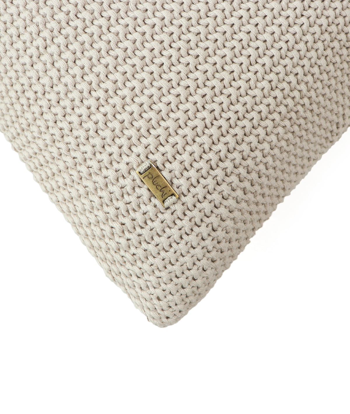 Moss Knit Pale Whisper Cotton Knitted Decorative 24 X 24 Inches Cushion Cover