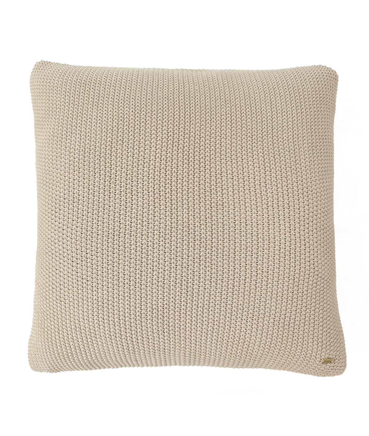 Moss Knit Stone Cotton Knitted Decorative 24 X 24 Inches Cushion Cover