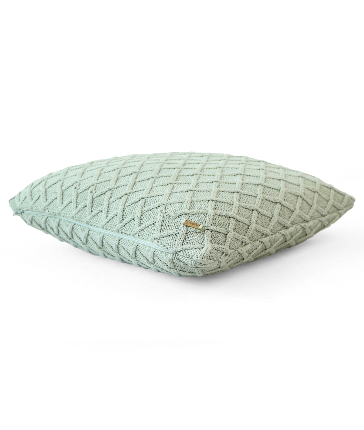 Crest Desert Sage Cotton Knitted Decorative 16 X 16 Inches Cushion Cover