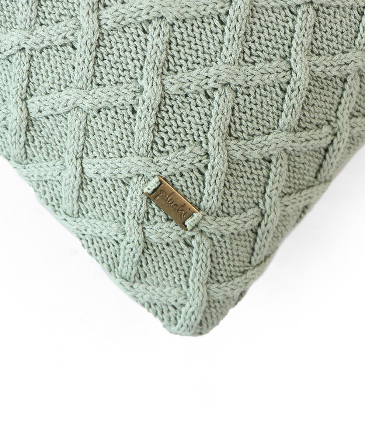 Crest Desert Sage Cotton Knitted Decorative 12 X 20 Inches Cushion Cover