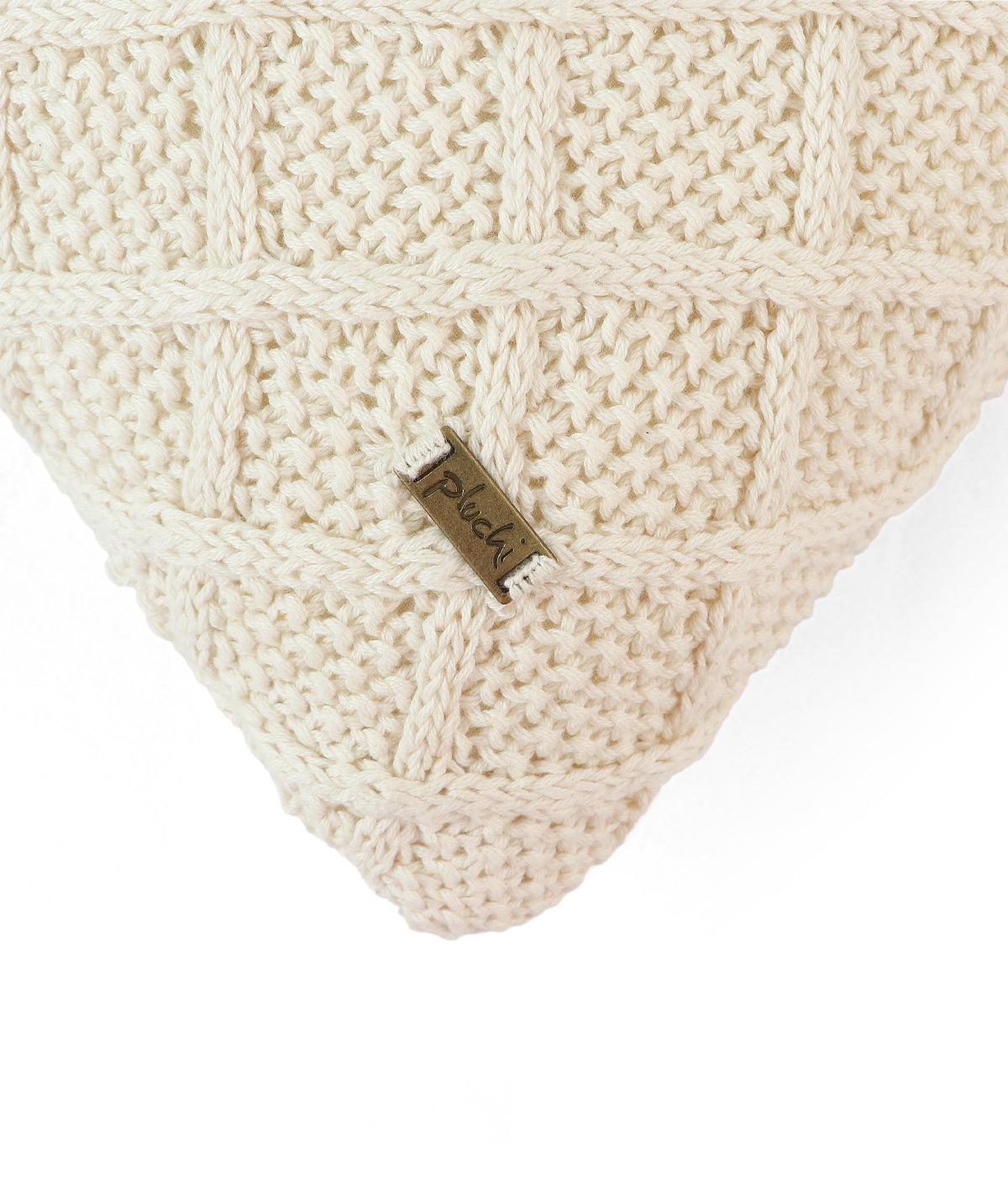 Shannon Natural Cotton Knitted Decorative 16 X 16 Inches Cushion Cover