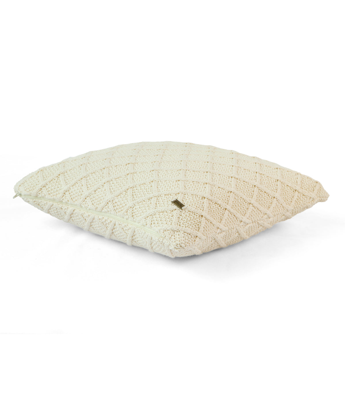 Shannon Natural Cotton Knitted Decorative 16 X 16 Inches Cushion Cover