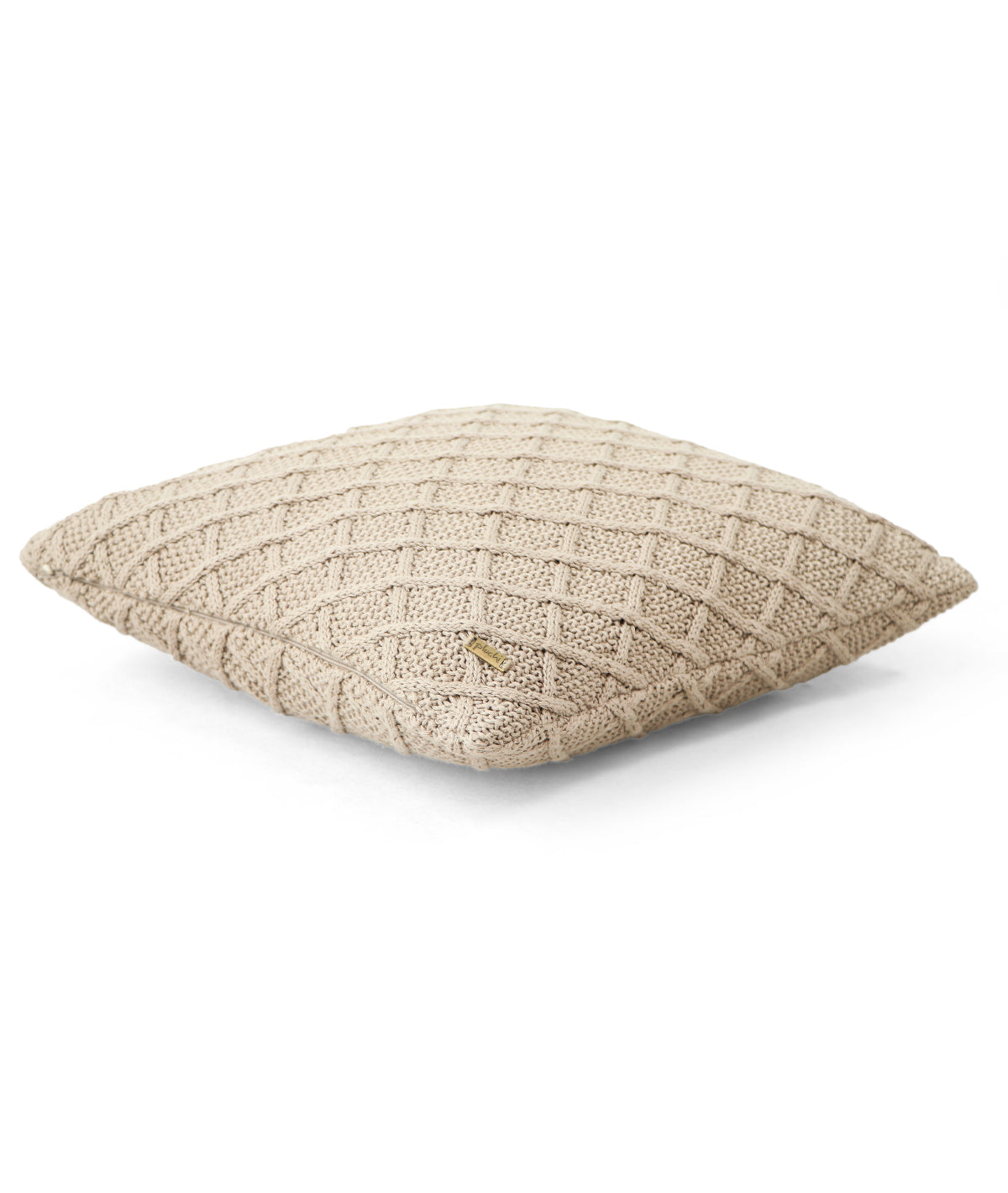 Shannon Cloudy Grey Cotton Knitted Decorative 16 X 16 Inches Cushion Cover