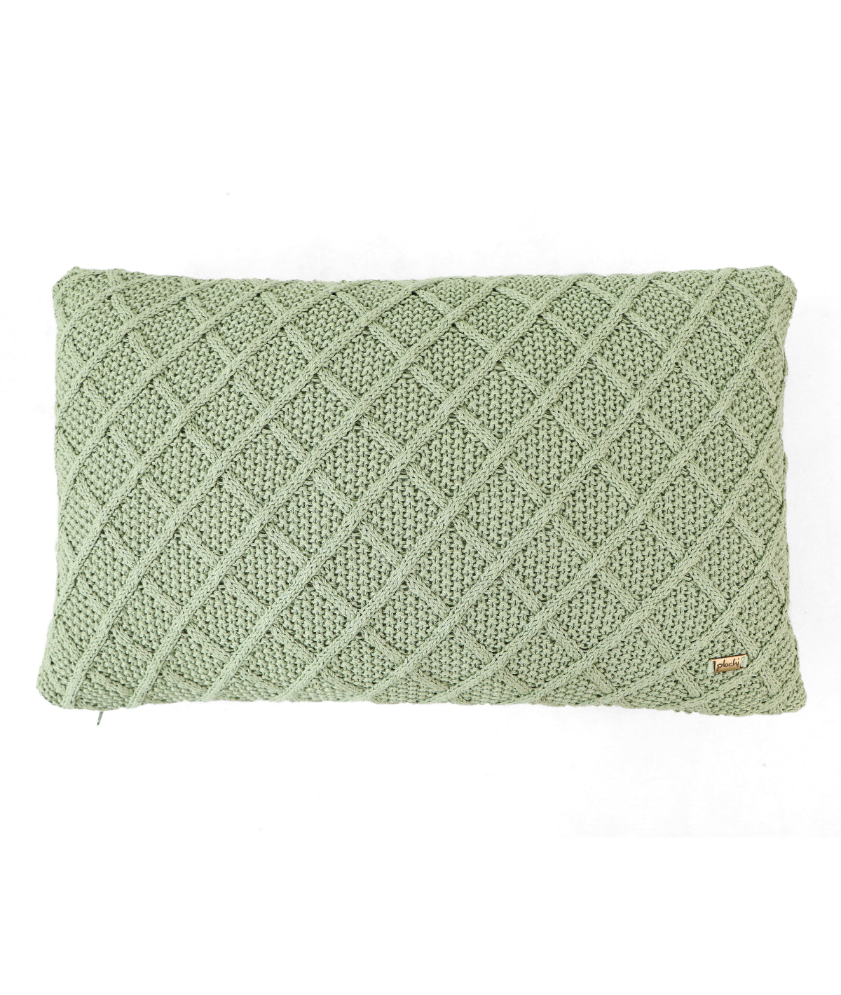 Shannon Mint Cotton Knitted Decorative 12 X 20 Inches Cushion Cover