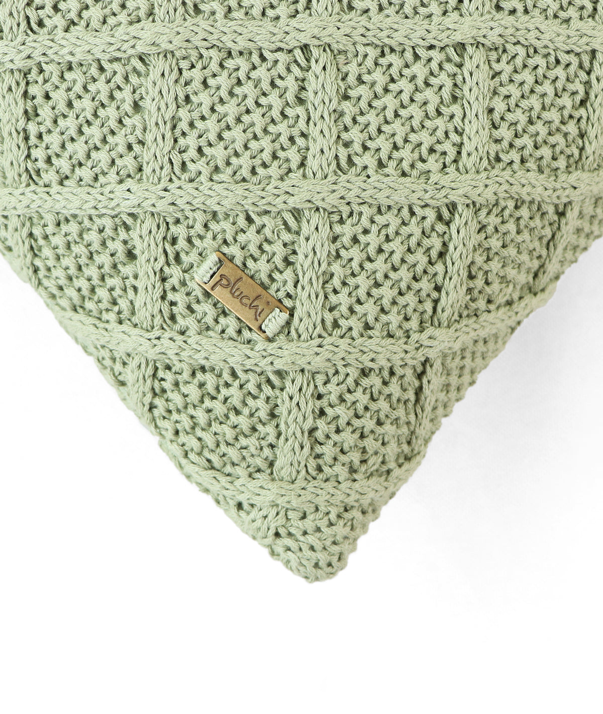 Shannon Mint Cotton Knitted Decorative 12 X 20 Inches Cushion Cover