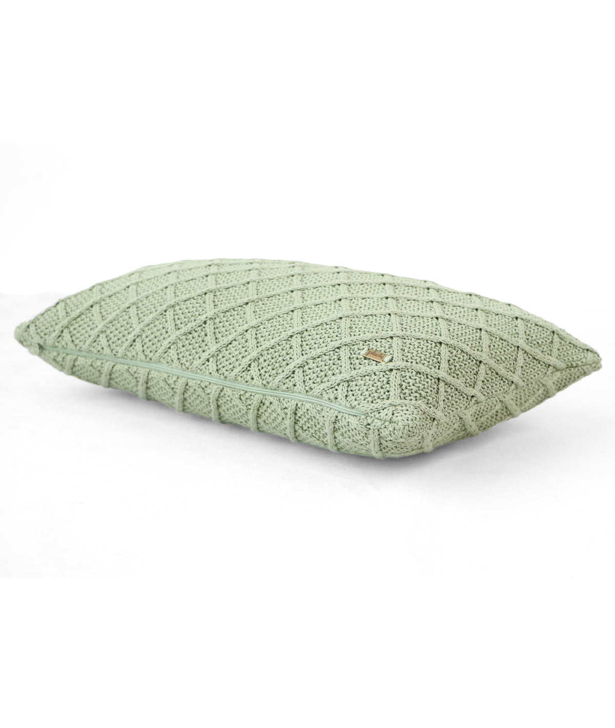 Shannon Mint Cotton Knitted Decorative 12 X 20 Inches Cushion Cover