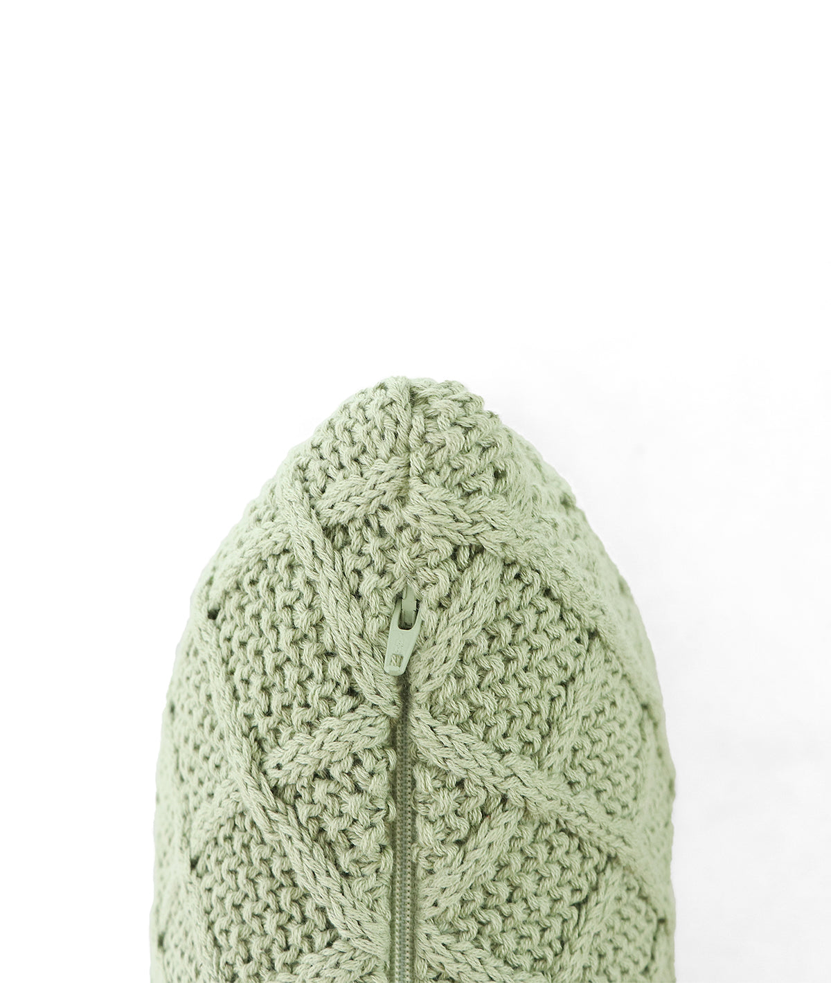 Shannon Mint Cotton Knitted Decorative 16 X 16 Inches Cushion Cover