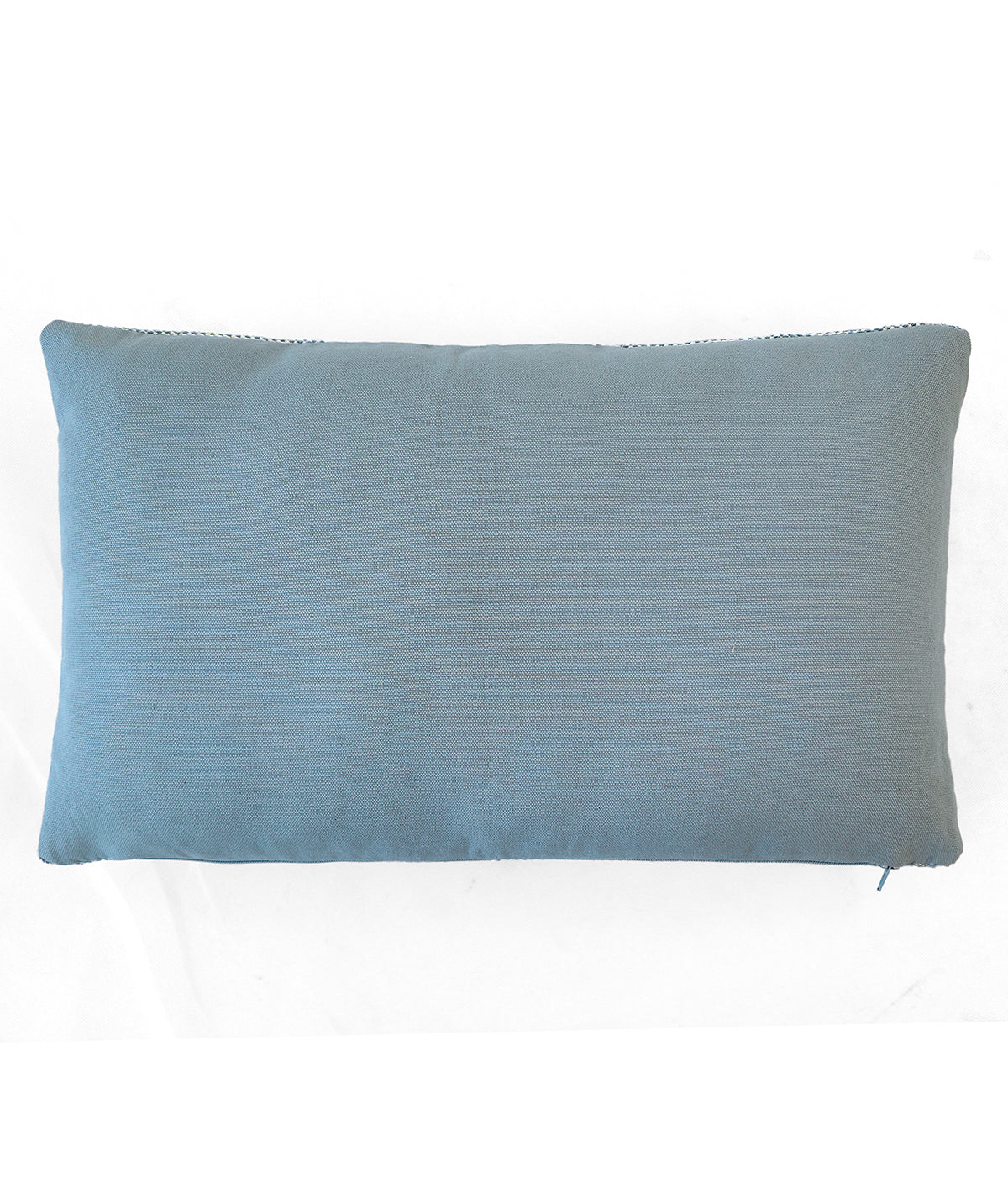 Argyle Cotton Knitted Decorative Cushion Cover (Cadet Blue)