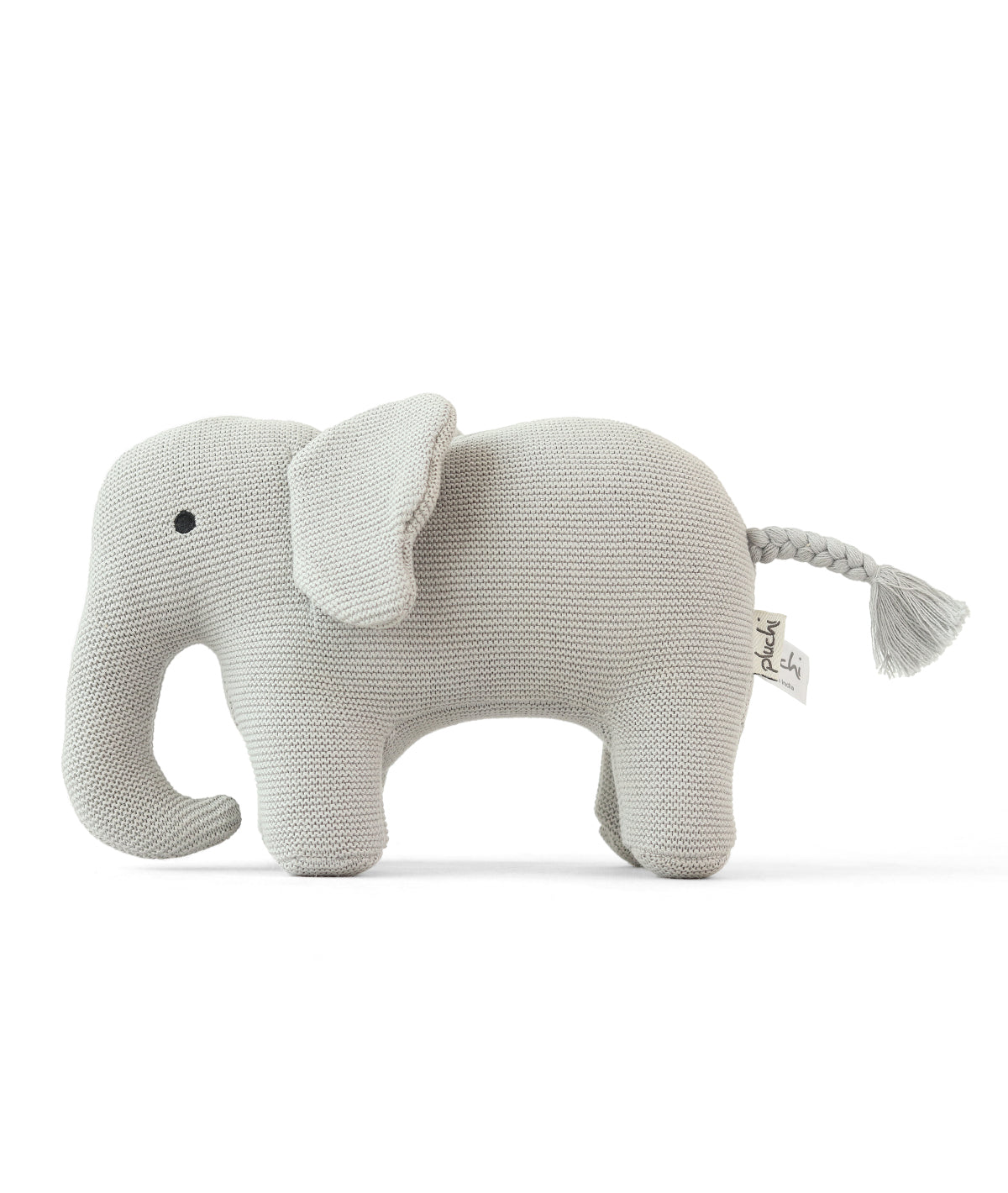 Haku Elephant Cotton Knitted Stuffed Soft Toy (Cool Grey)